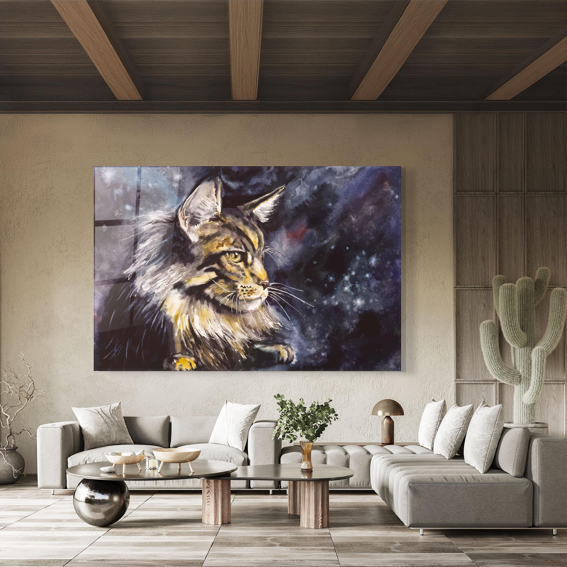 Üvegkép Cat Watercolor Art mockup 8