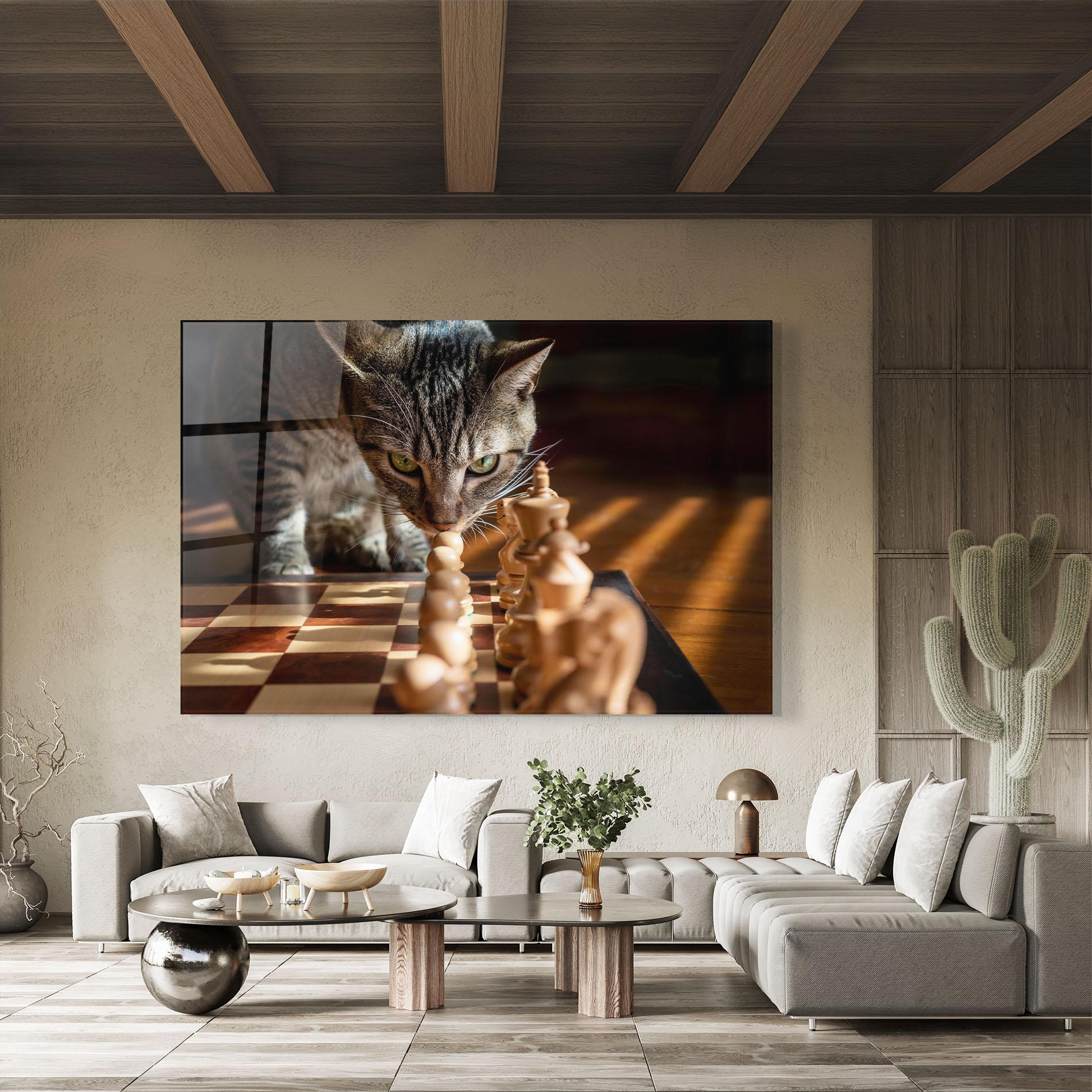 Üvegkép Chess Cat mockup 8