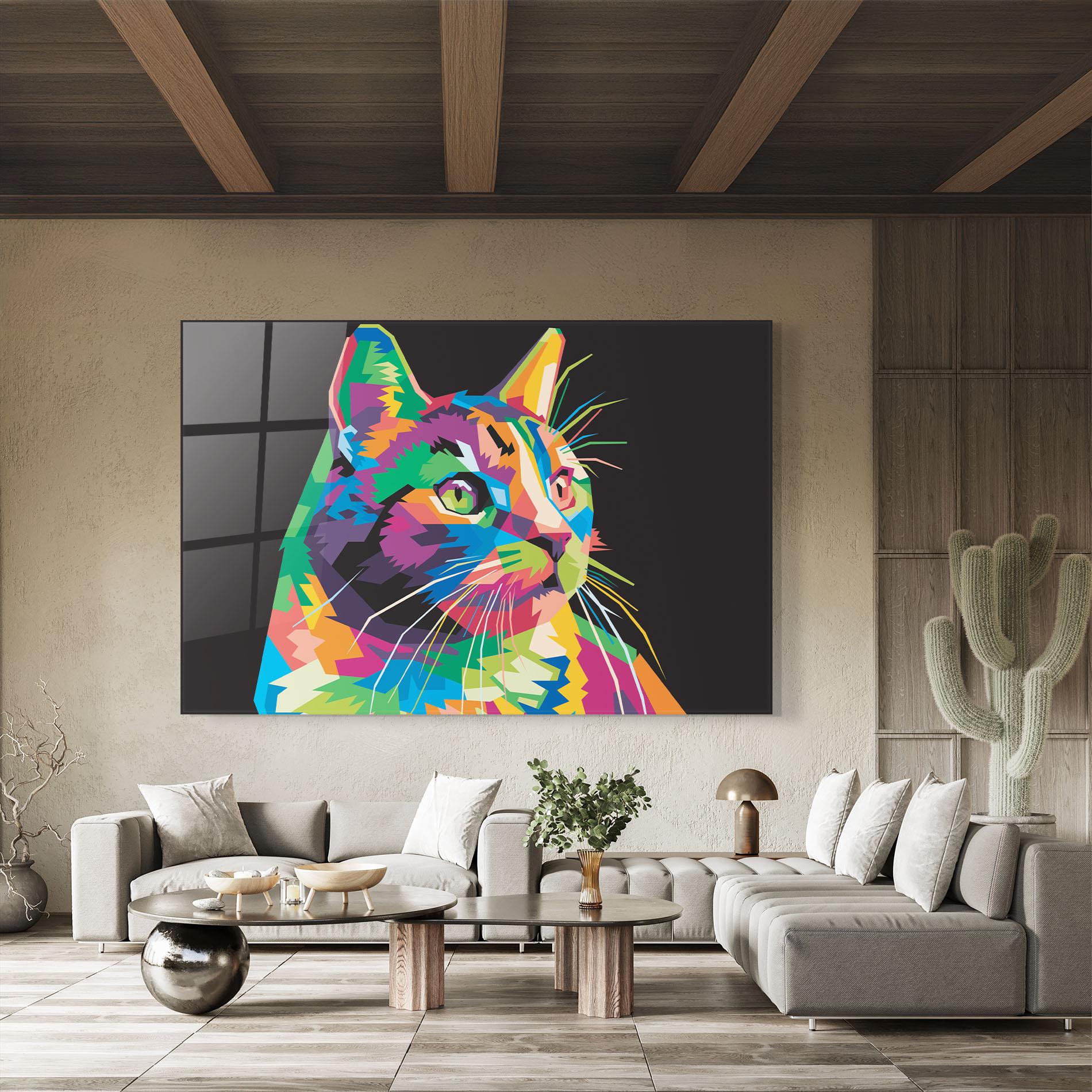 Üvegkép Color Mix Cat mockup 8