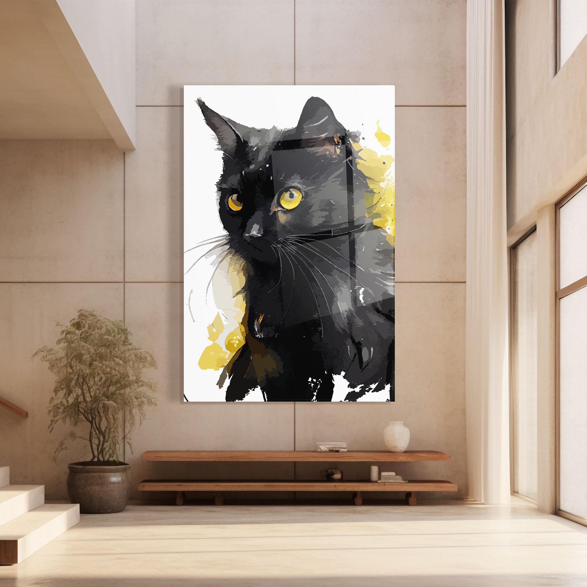 Üvegkép Beautiful Black Cat mockup 8