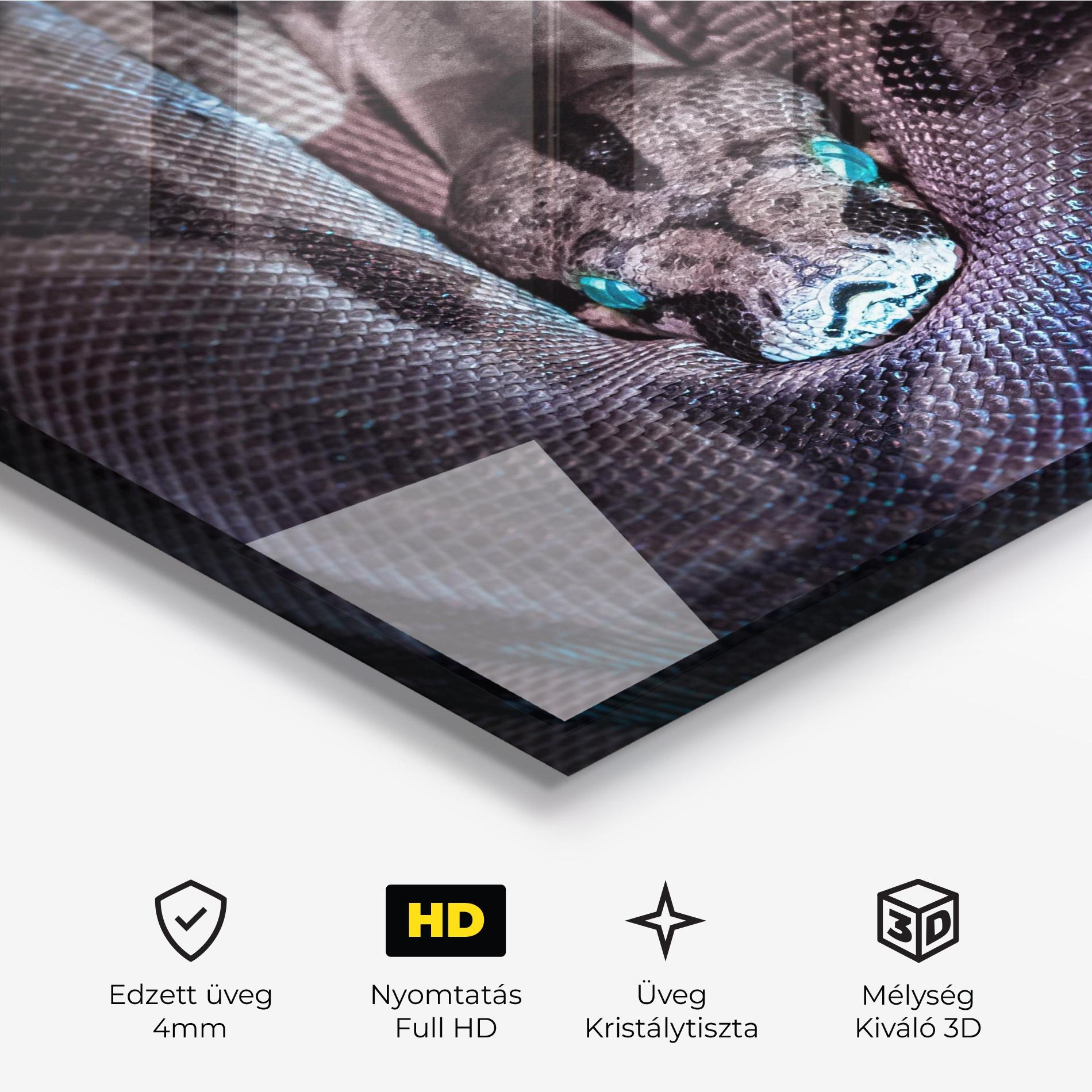 Üvegkép Vibrant Snake mockup 3