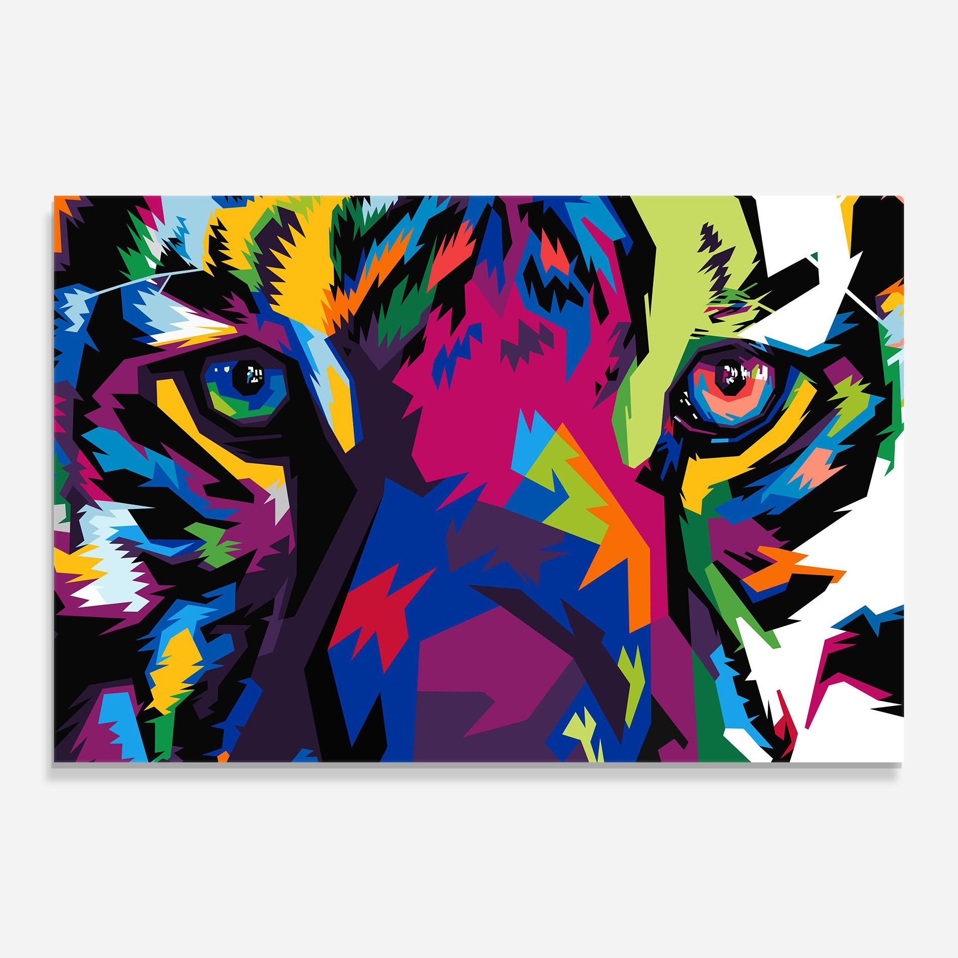 Üvegkép Colourul Tiger Eyes mockup 0