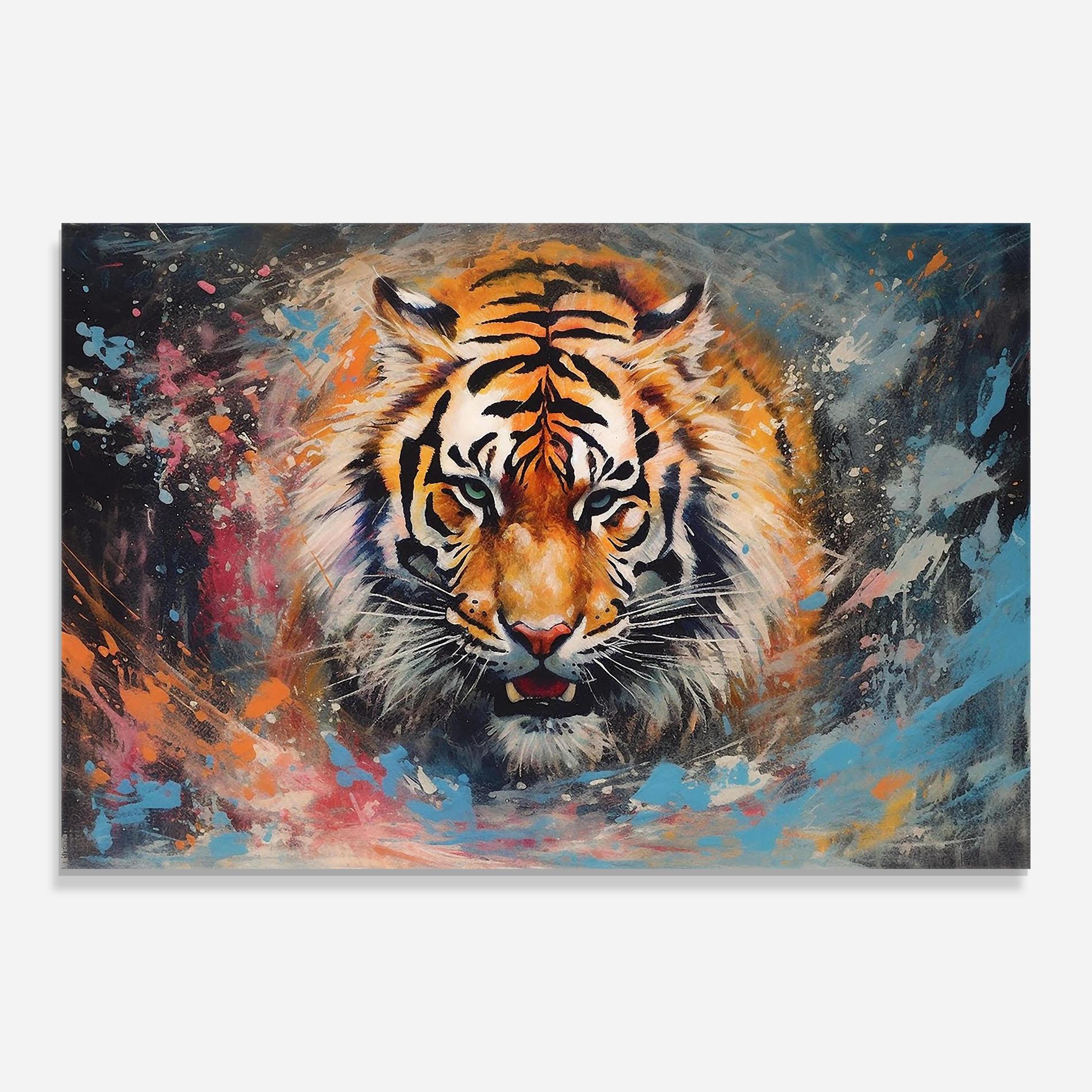 Üvegkép Orange Tiger Painting mockup 0