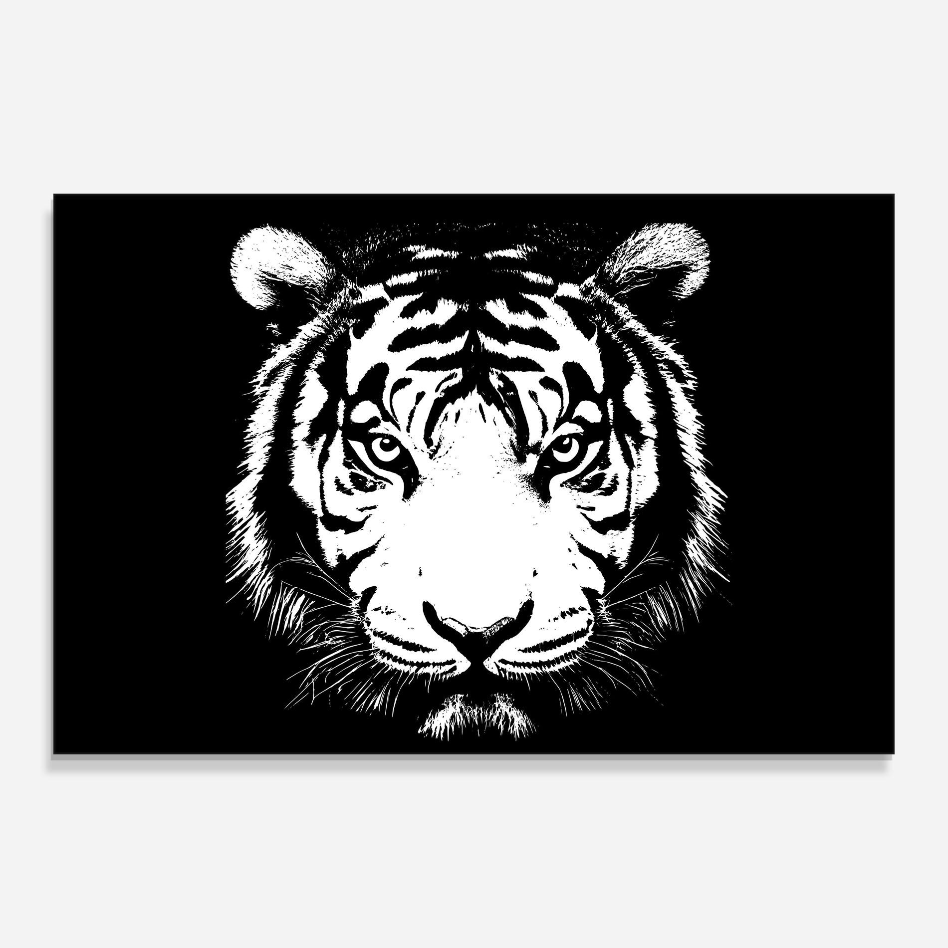 Üvegkép White Head Tiger mockup 0