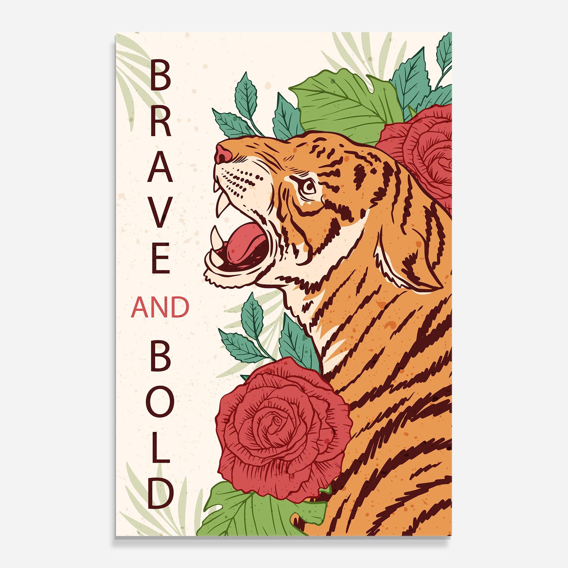 Üvegkép Brave Tiger mockup 0