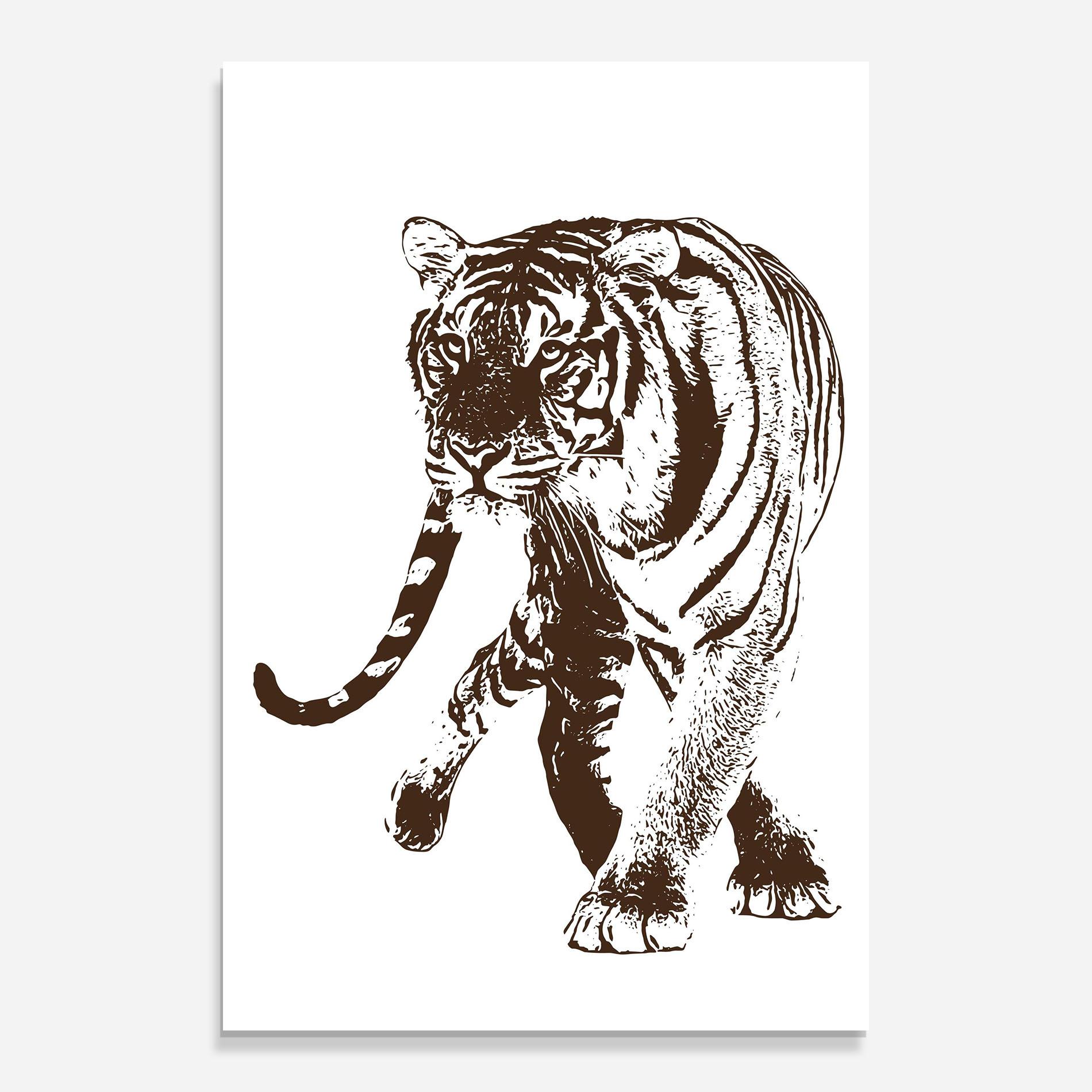 Üvegkép Brown Line Tiger mockup 0