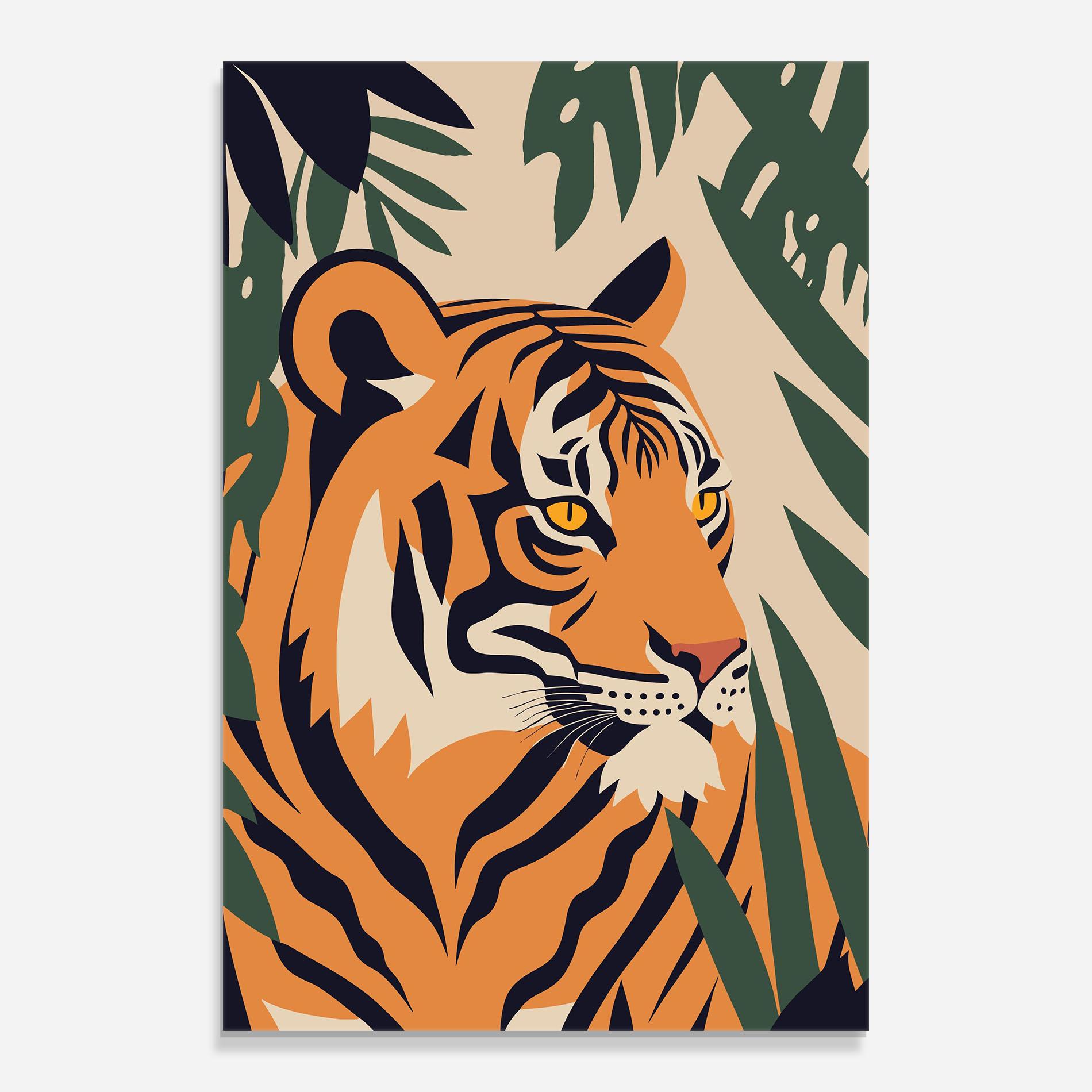 Üvegkép Cartoon Style Tiger mockup 0