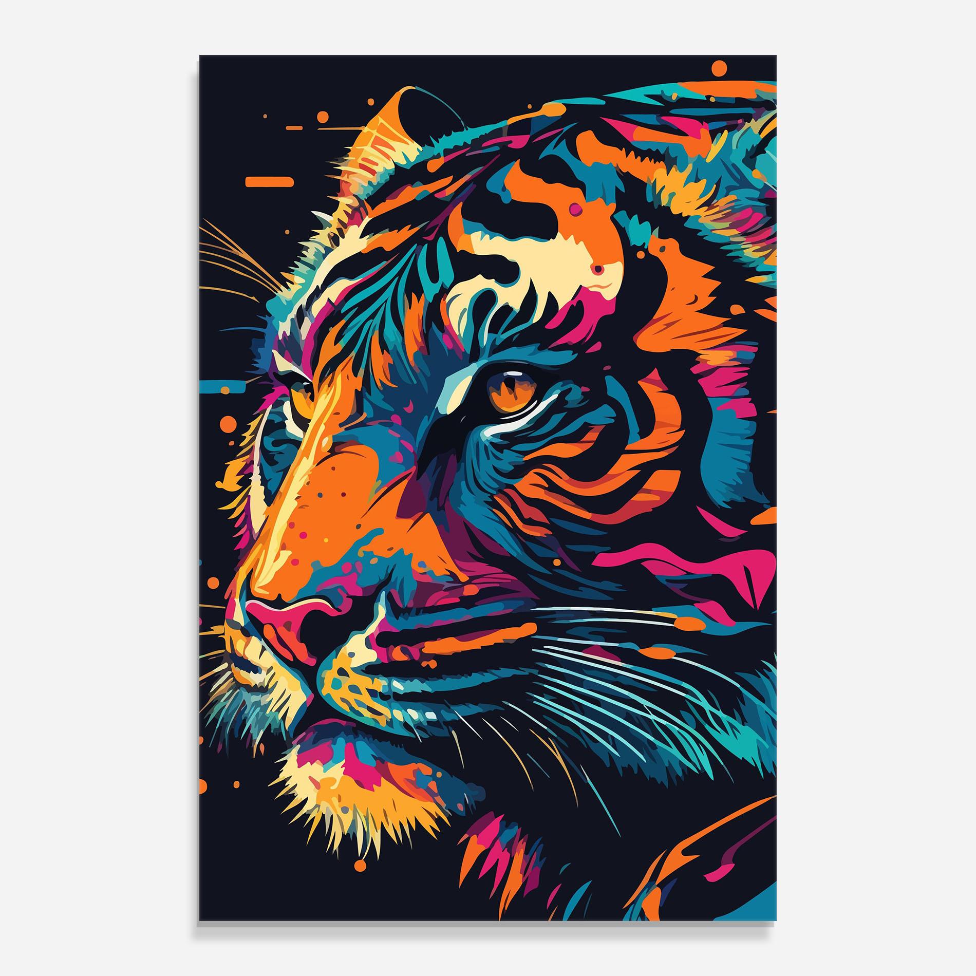 Üvegkép Colorful Tiger mockup 0