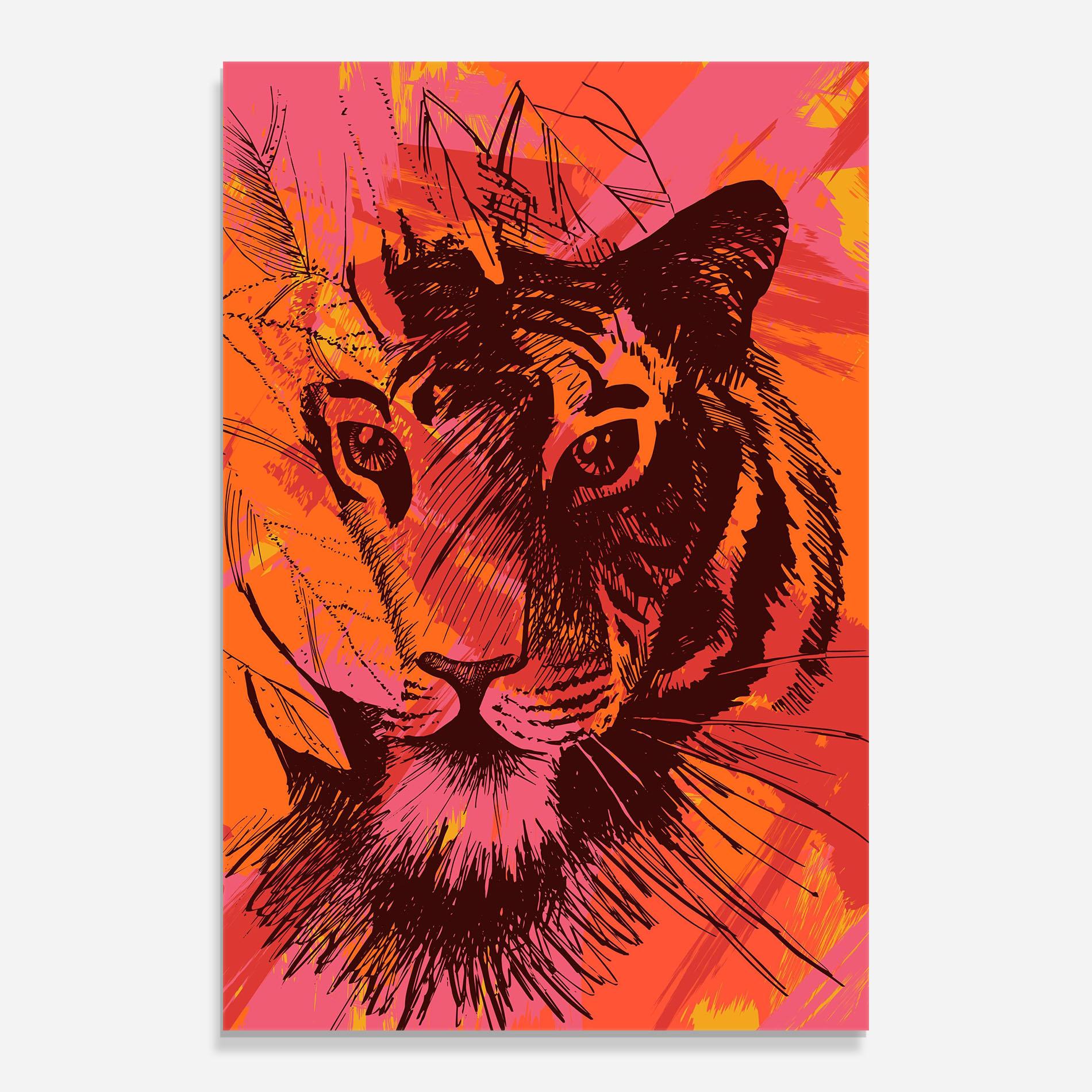 Üvegkép Orange Red Tiger mockup 0