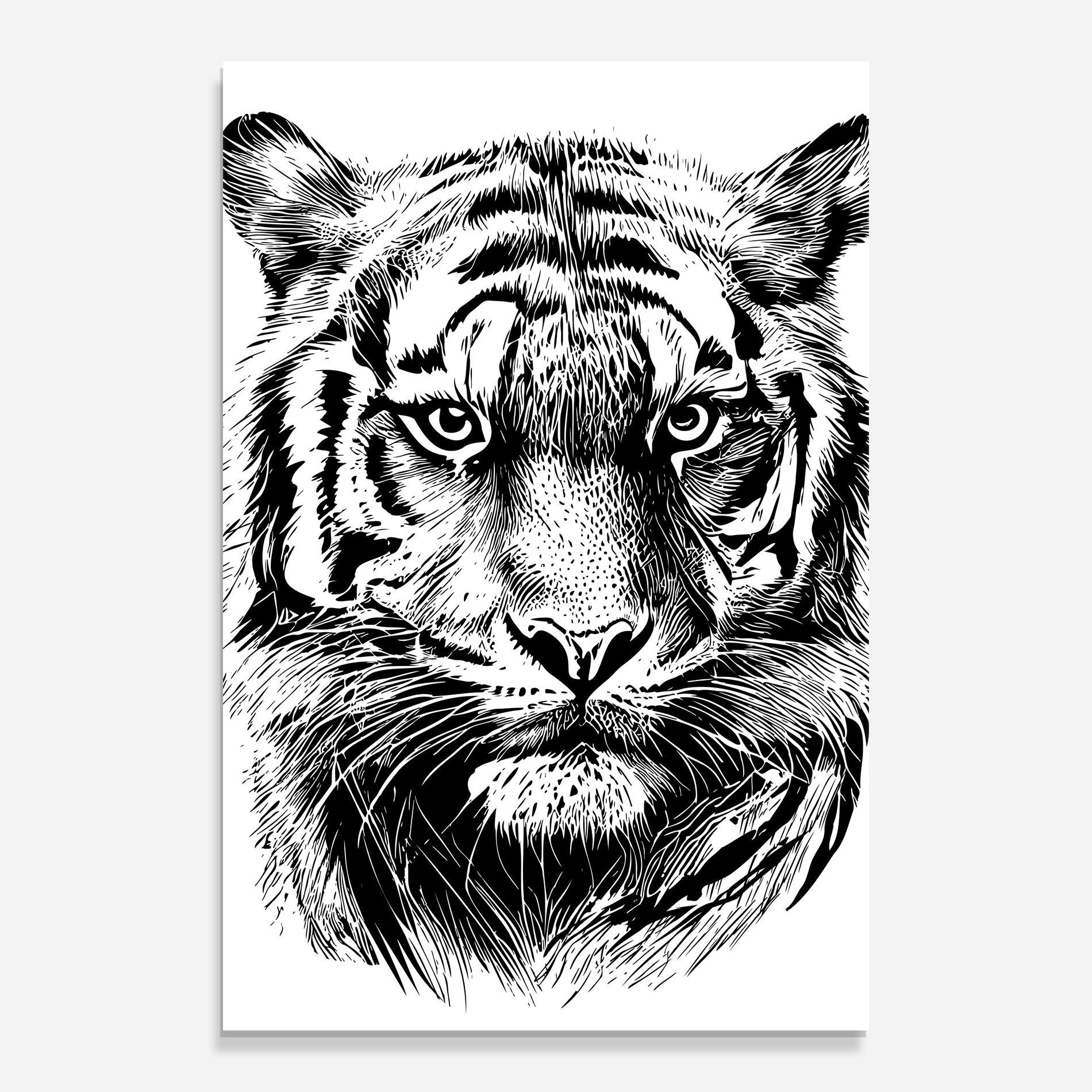 Üvegkép Pretty Tiger Head mockup 0