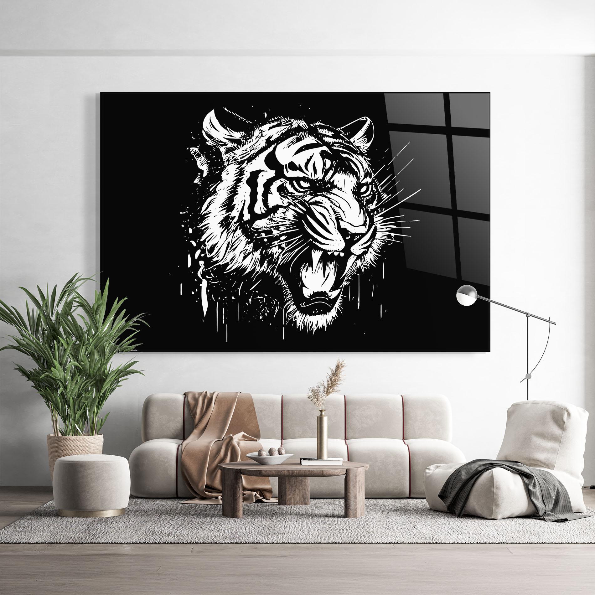 Üvegkép Angry Tiger Head mockup 9