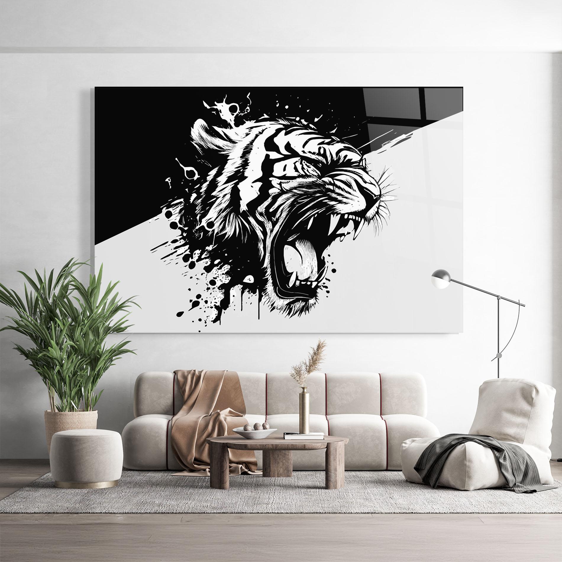 Üvegkép Black Grey Tiger mockup 9