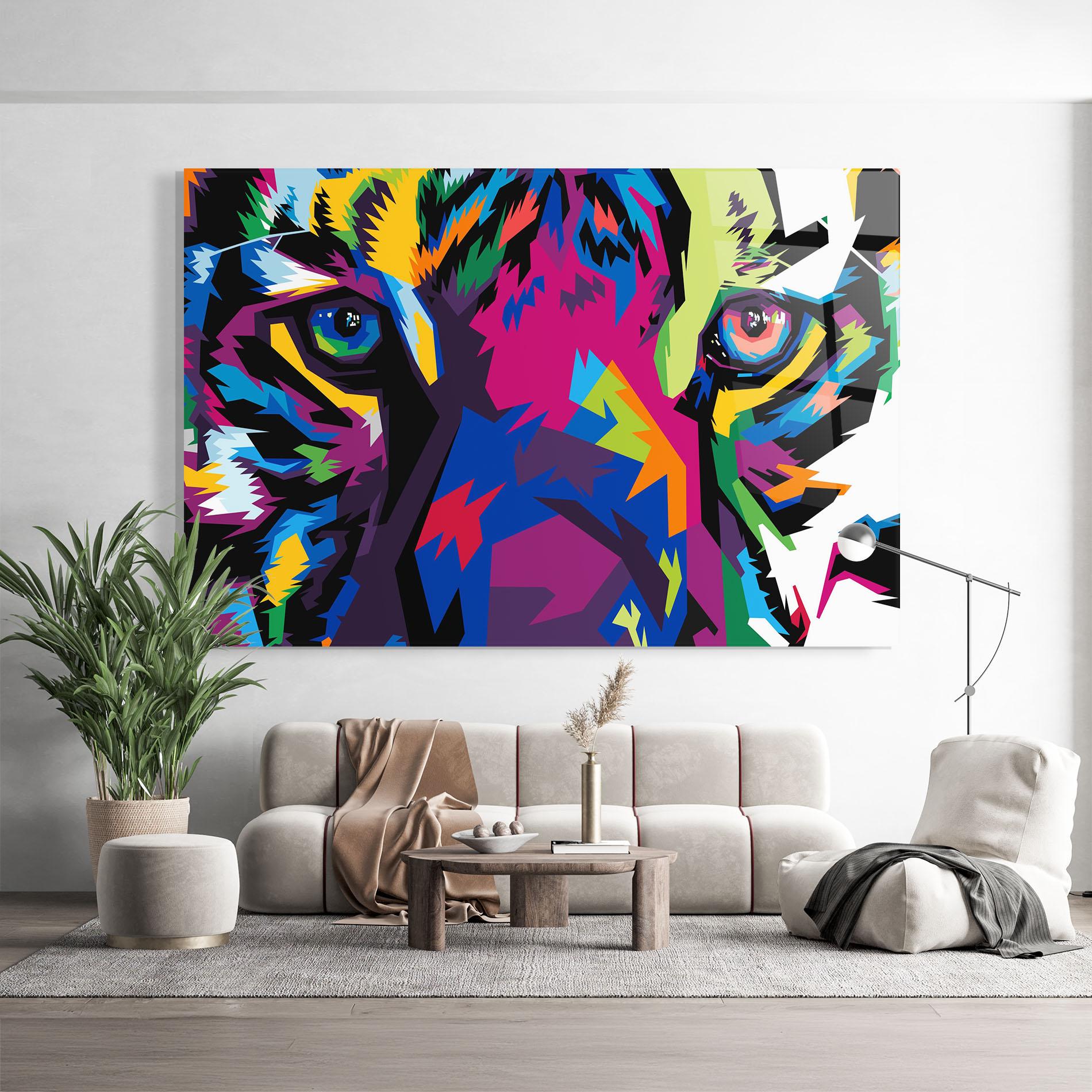 Üvegkép Colourul Tiger Eyes mockup 9