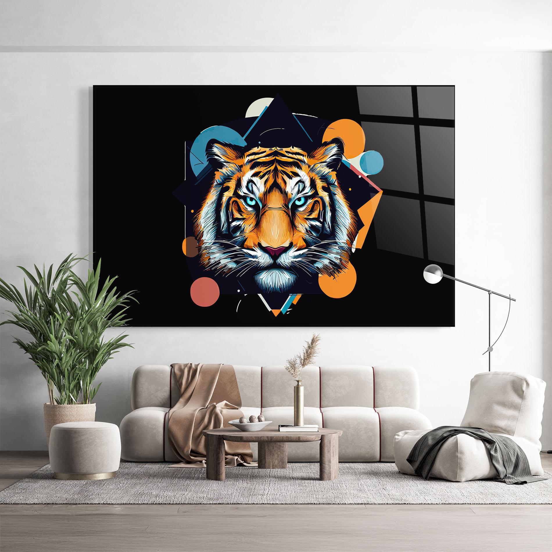 Üvegkép Geometric Tiger mockup 9