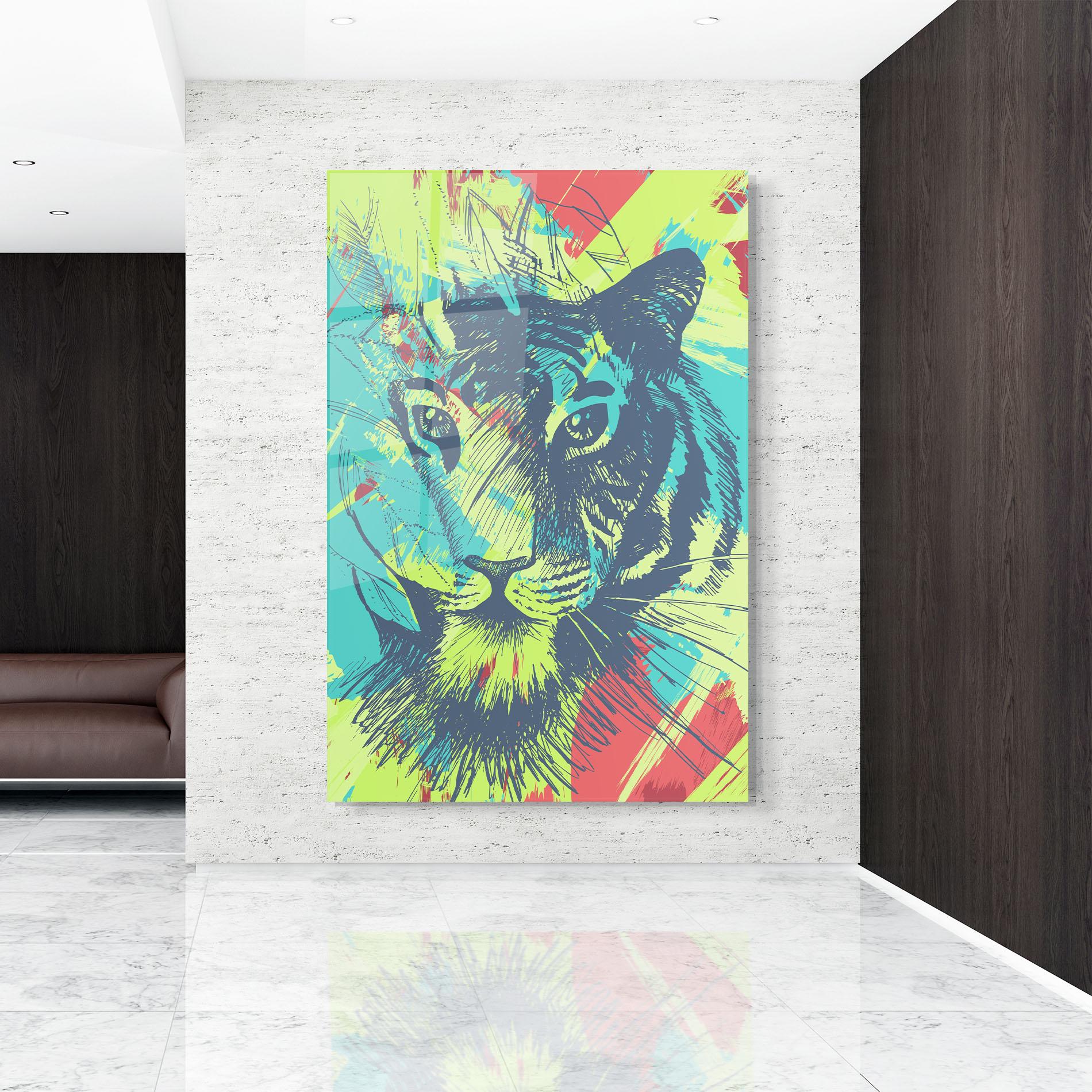 Üvegkép Blue Green Tiger mockup 9