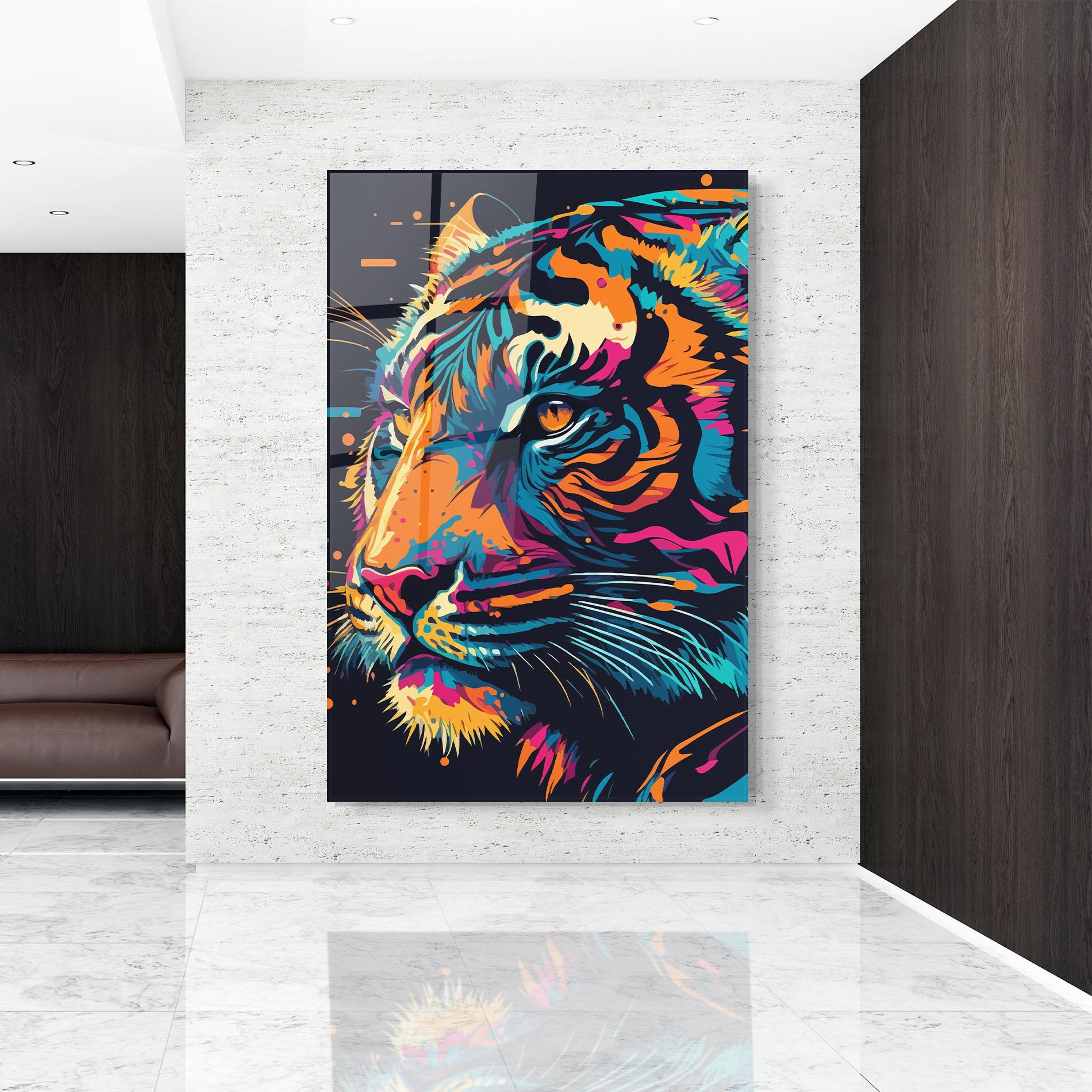 Üvegkép Colorful Tiger mockup 9