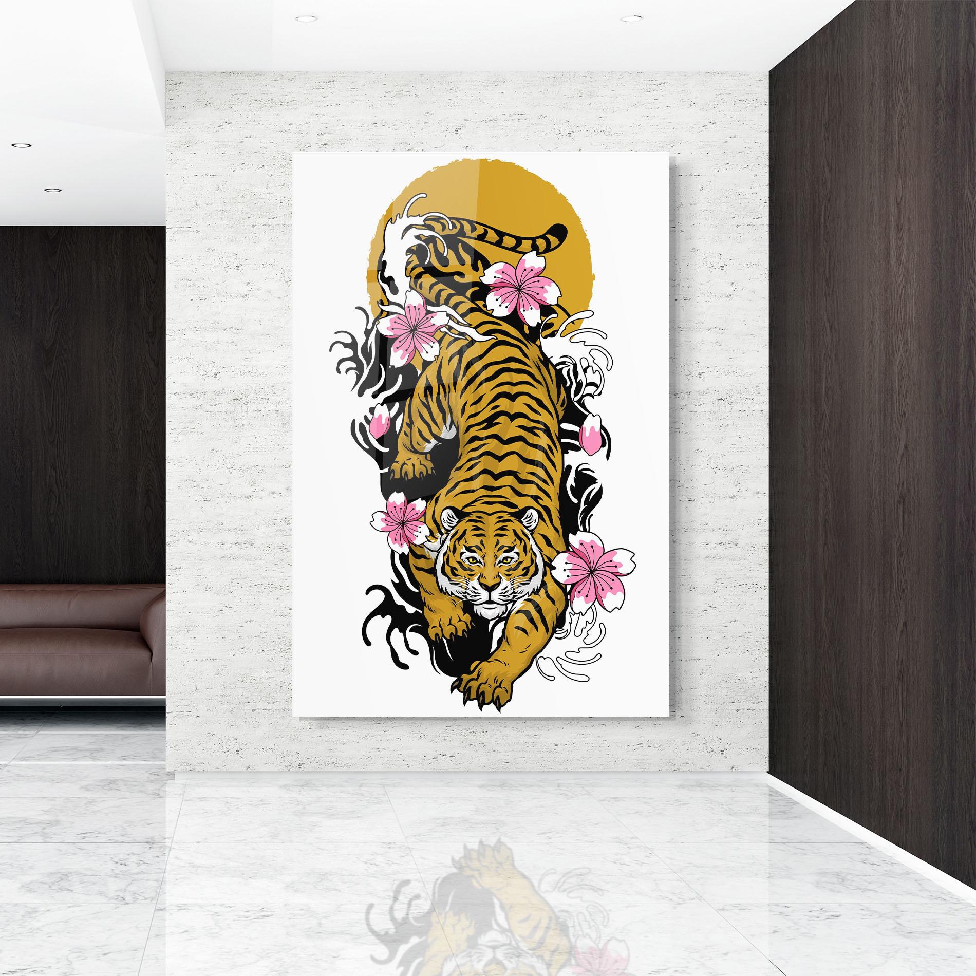 Üvegkép Japanese Style Tiger mockup 9