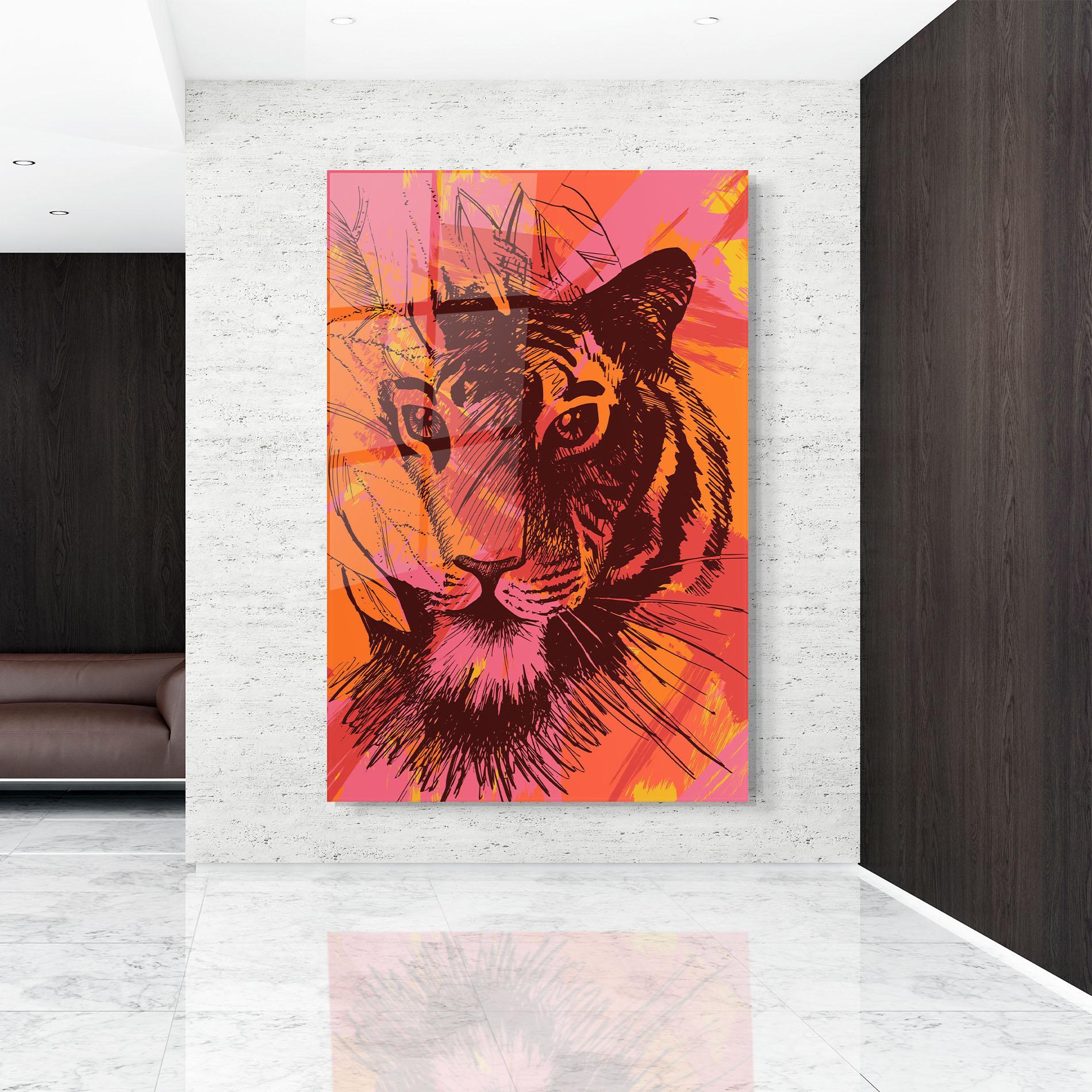 Üvegkép Orange Red Tiger mockup 9