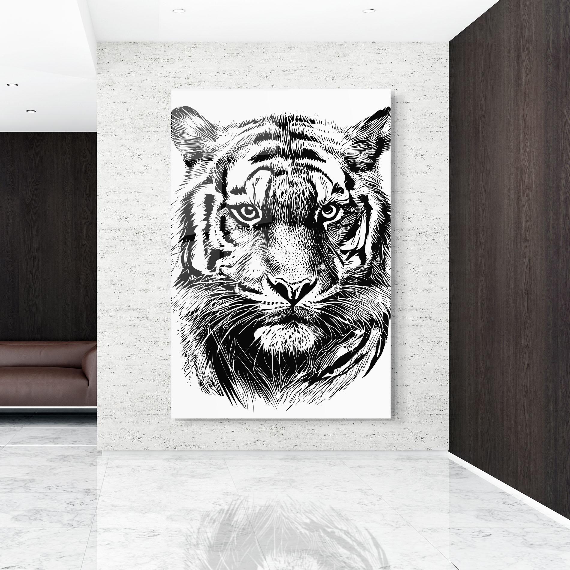 Üvegkép Pretty Tiger Head mockup 9