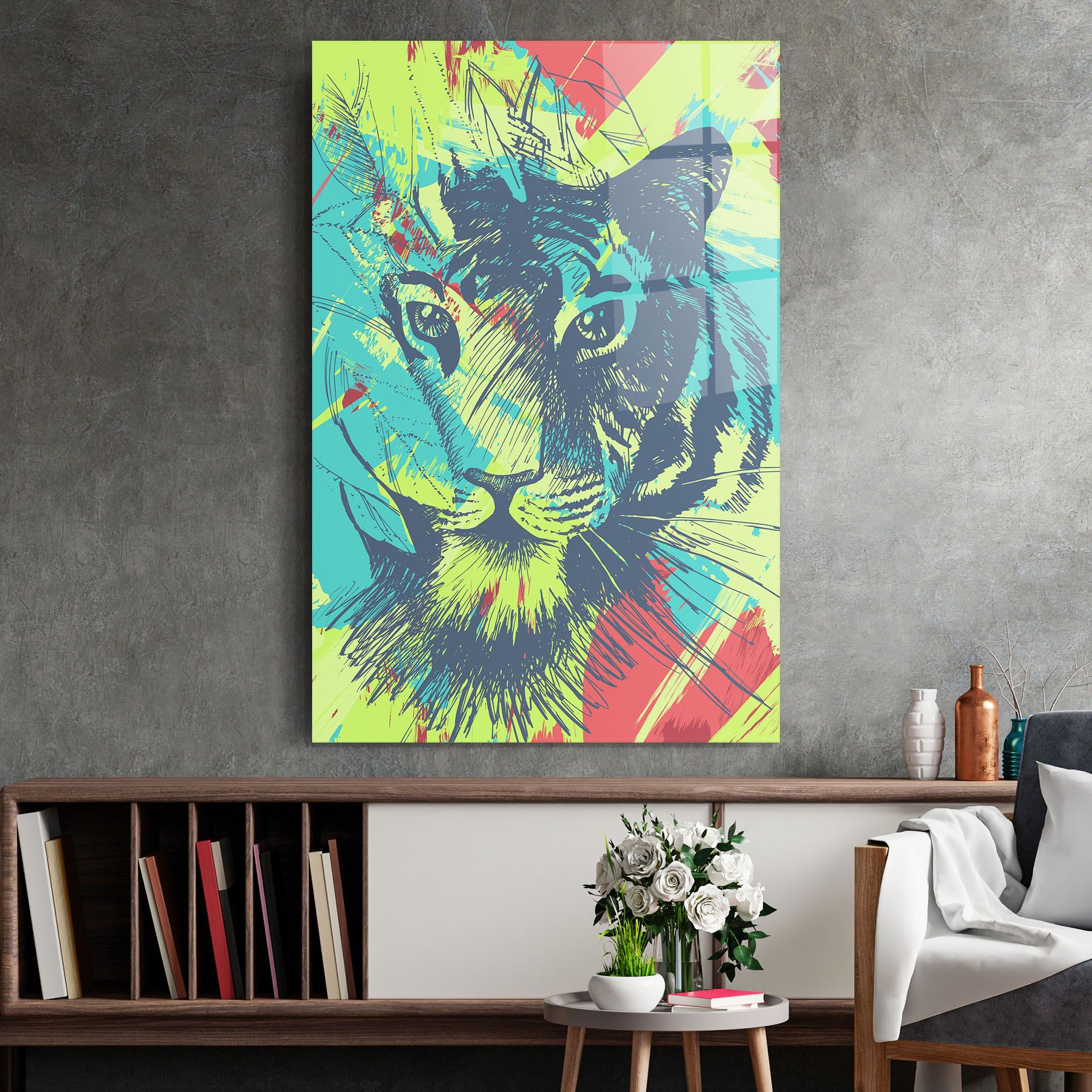 Blue Green Tiger mockup 2