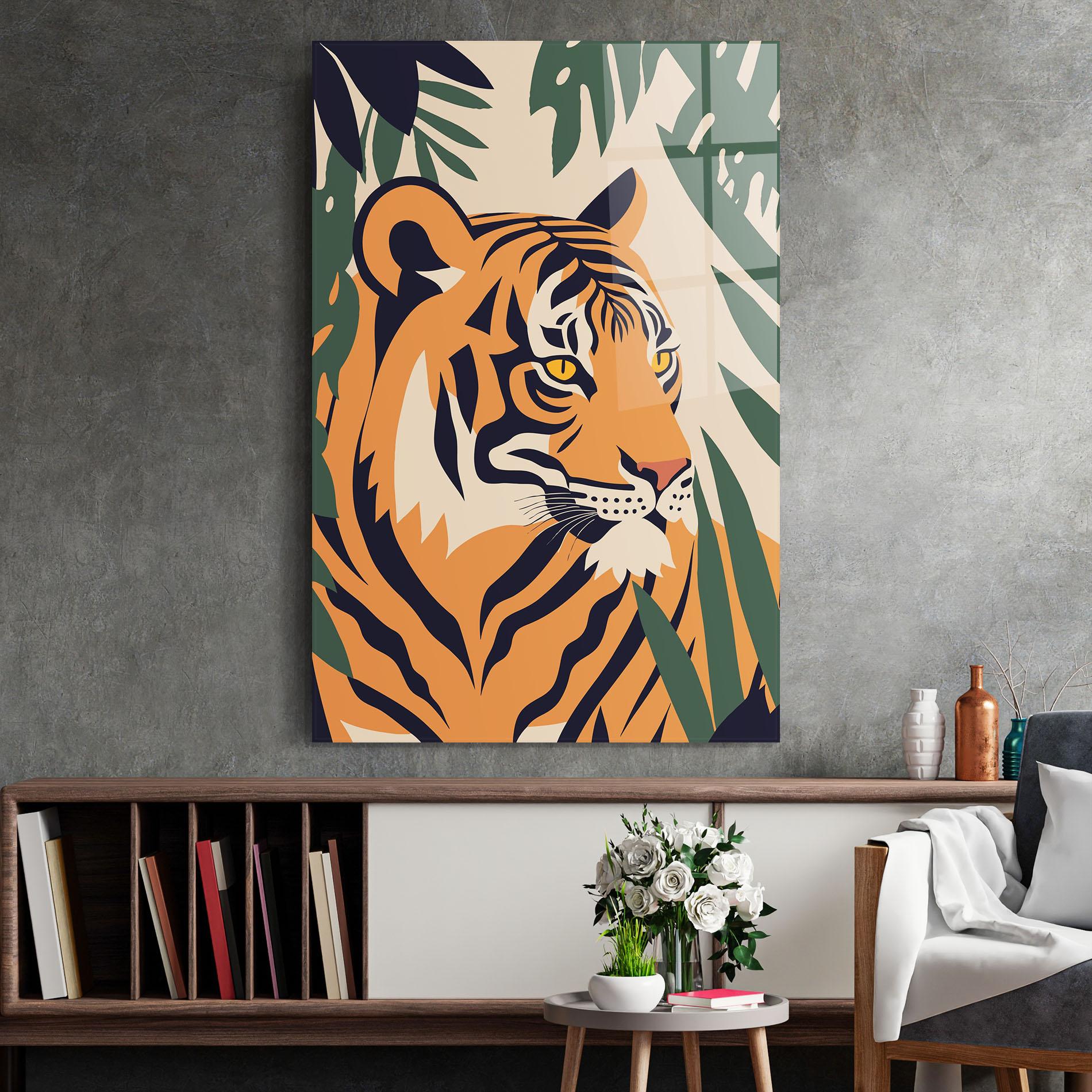 Üvegkép Cartoon Style Tiger mockup 2