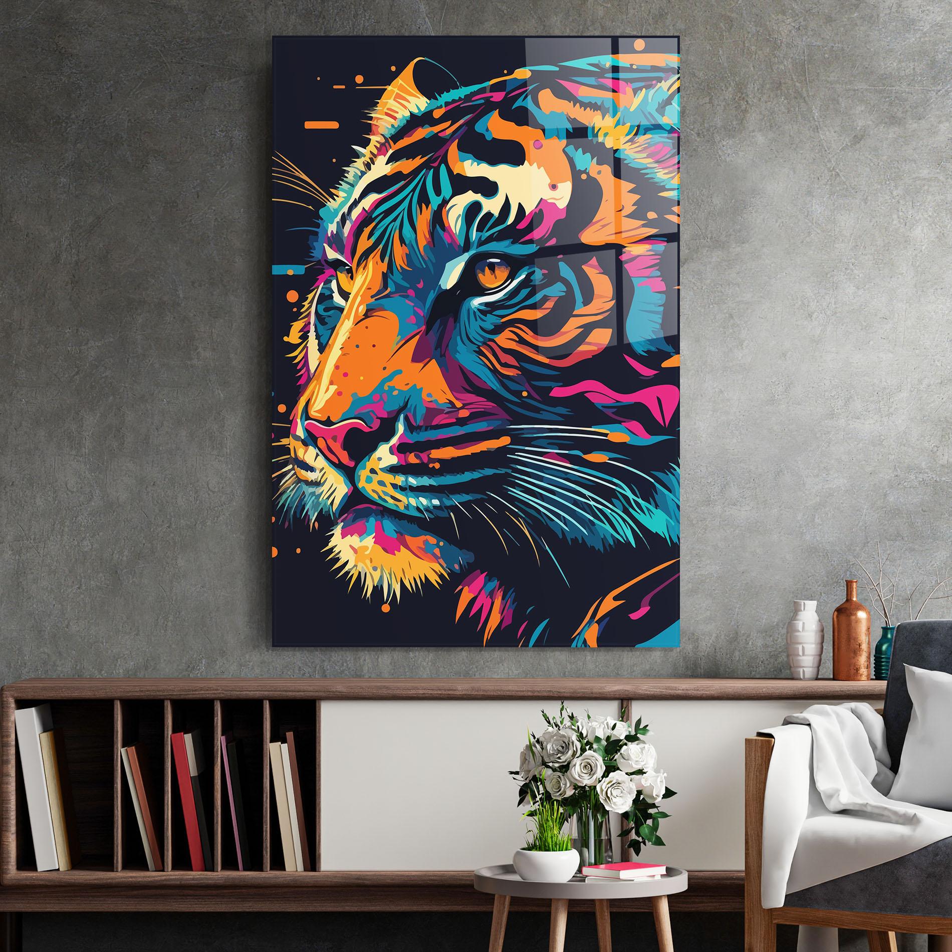 Üvegkép Colorful Tiger mockup 2