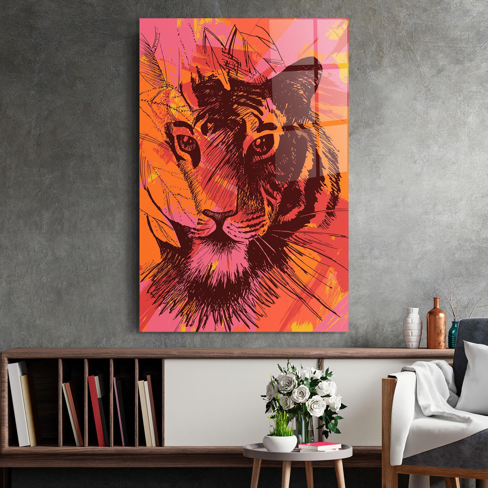 Üvegkép Orange Red Tiger mockup 2