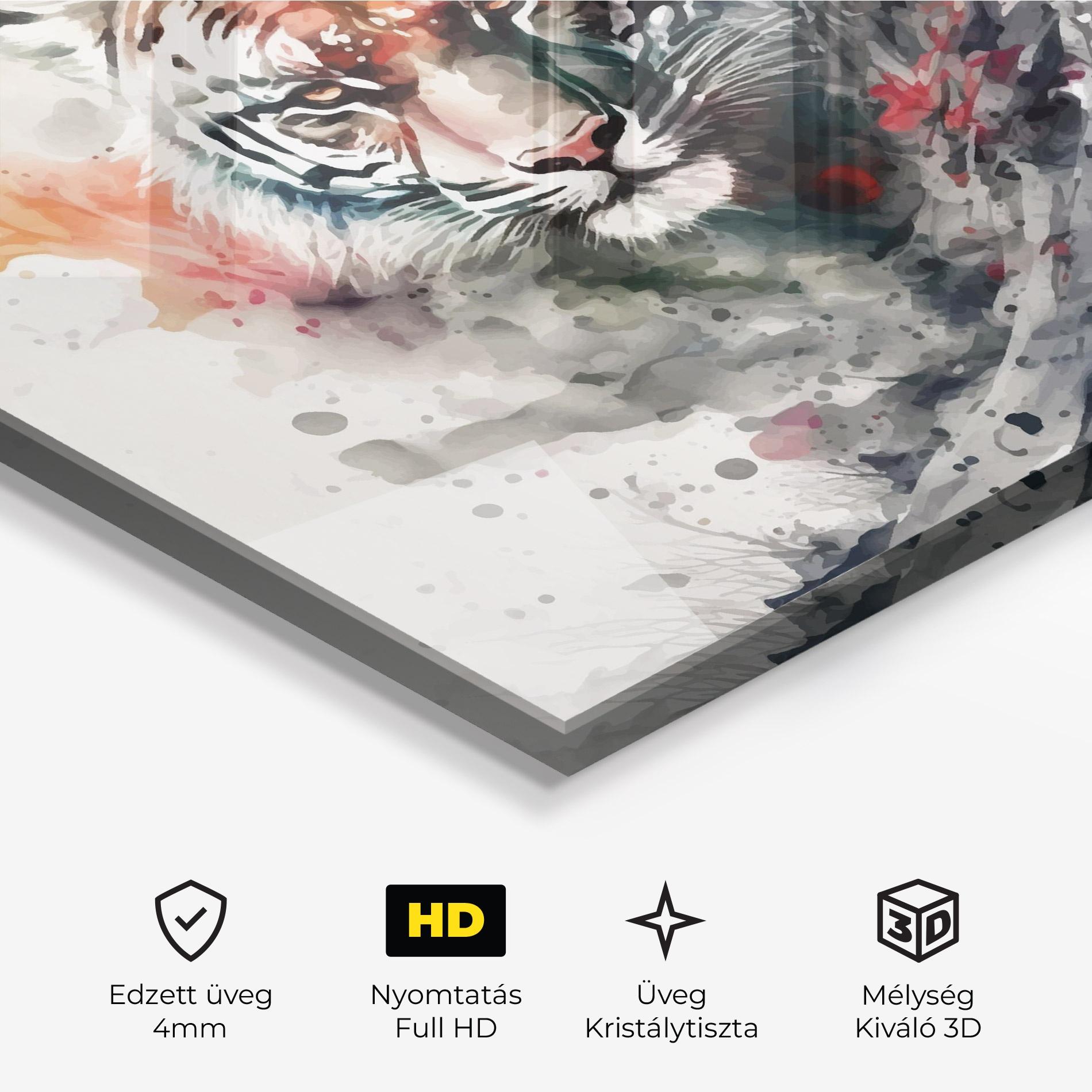 Üvegkép Beautiful Tiger Art mockup 3