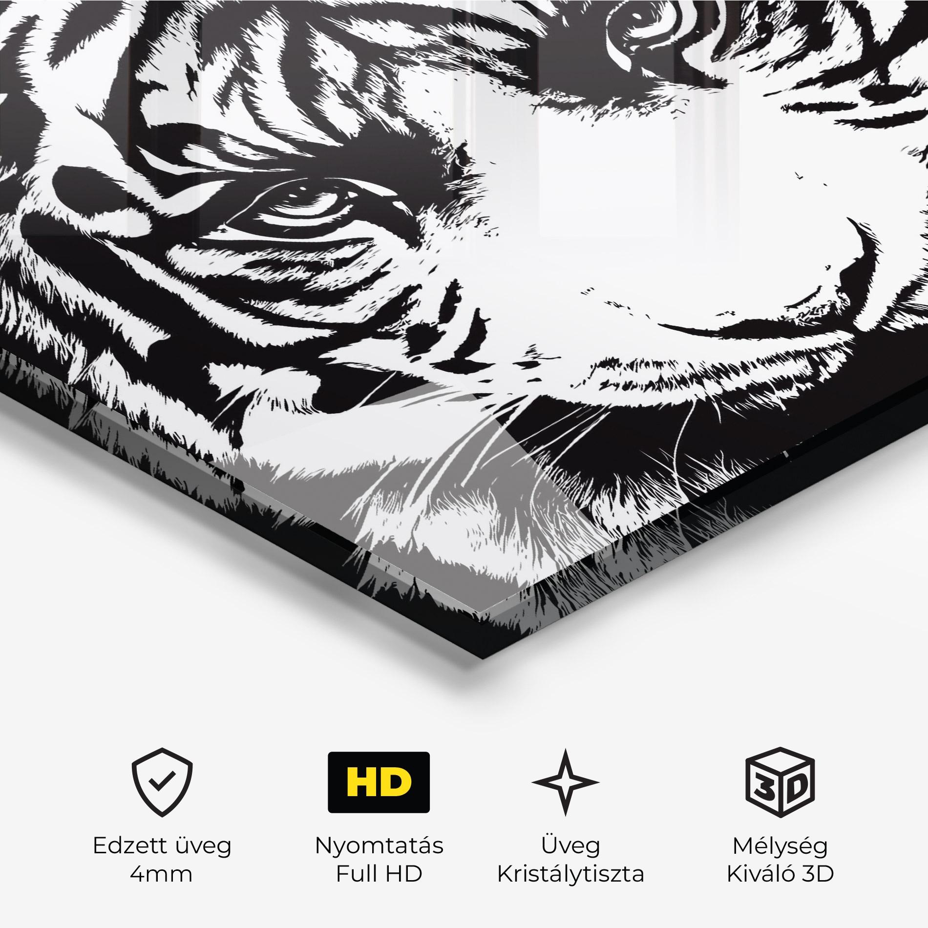 Üvegkép Big Eyes Tiger mockup 3