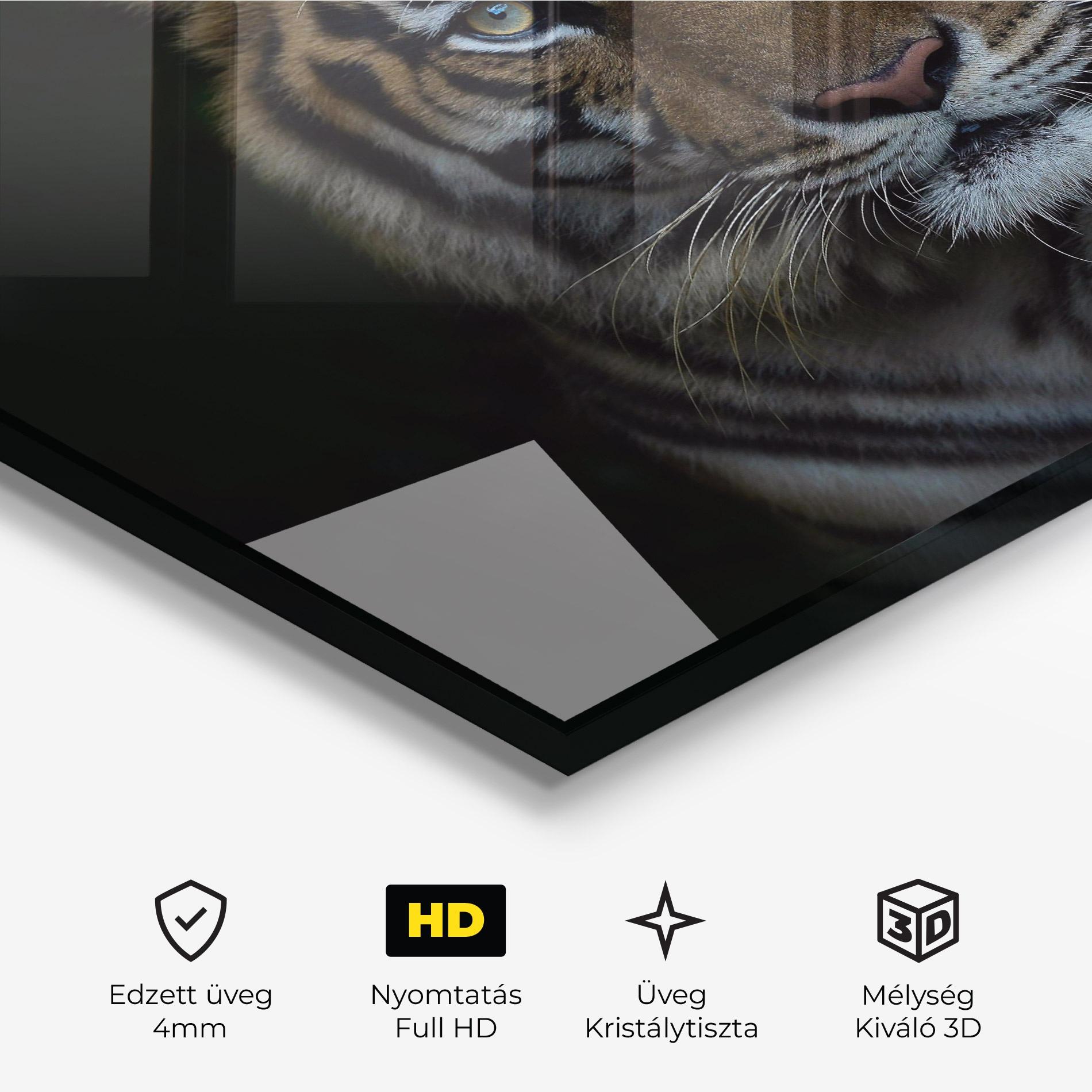 Üvegkép Close Up Tiger mockup 3