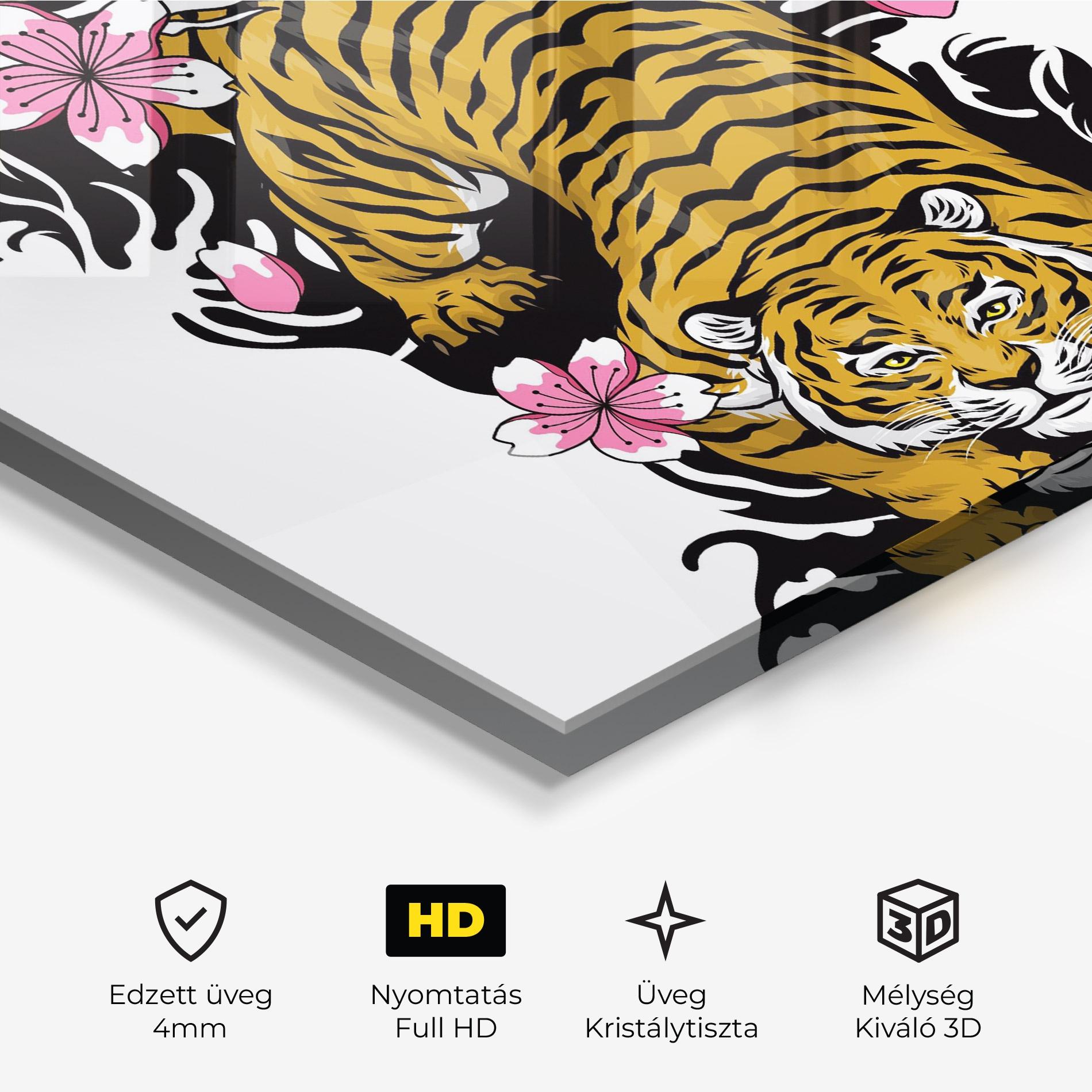 Üvegkép Japanese Style Tiger mockup 3