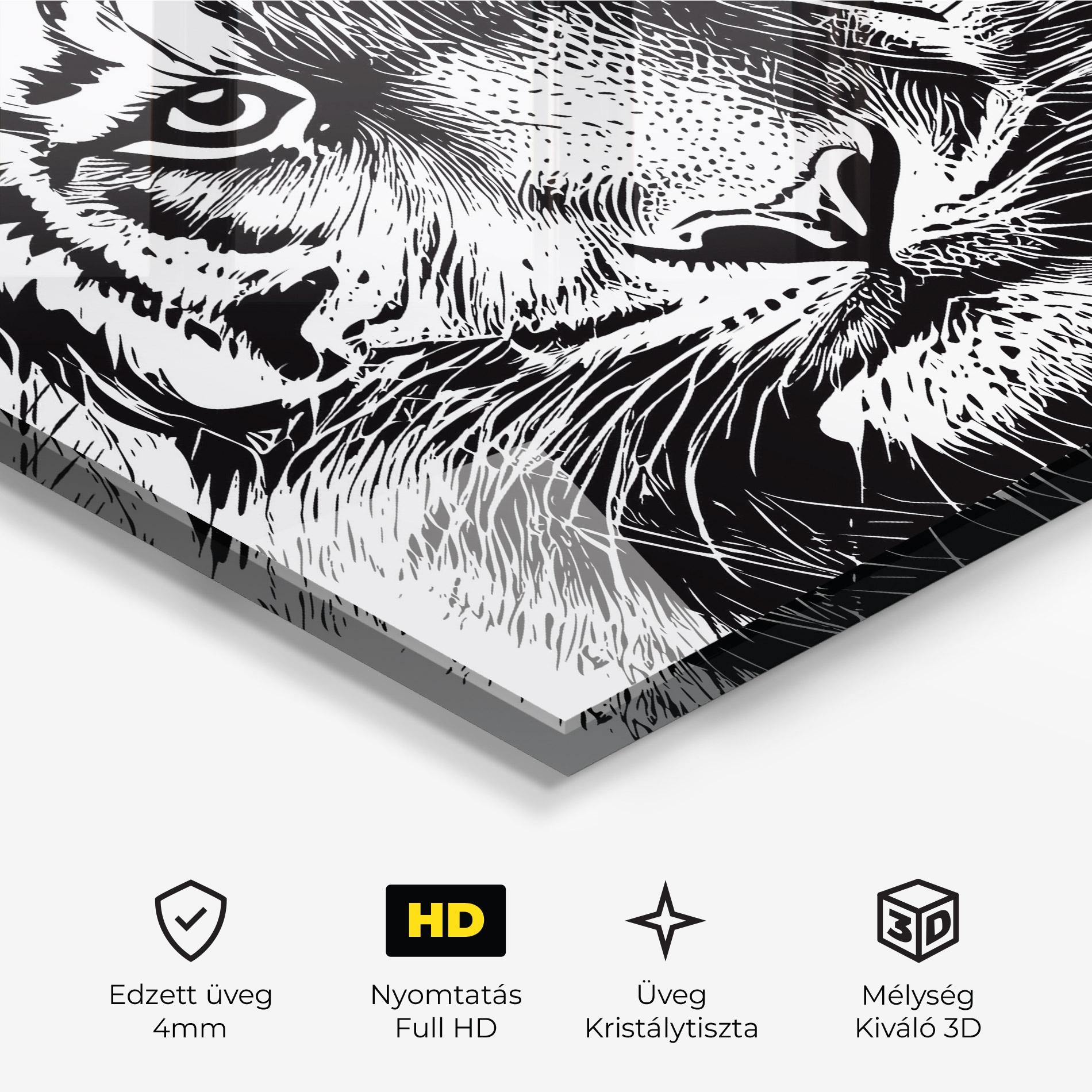 Üvegkép Pretty Tiger Head mockup 3