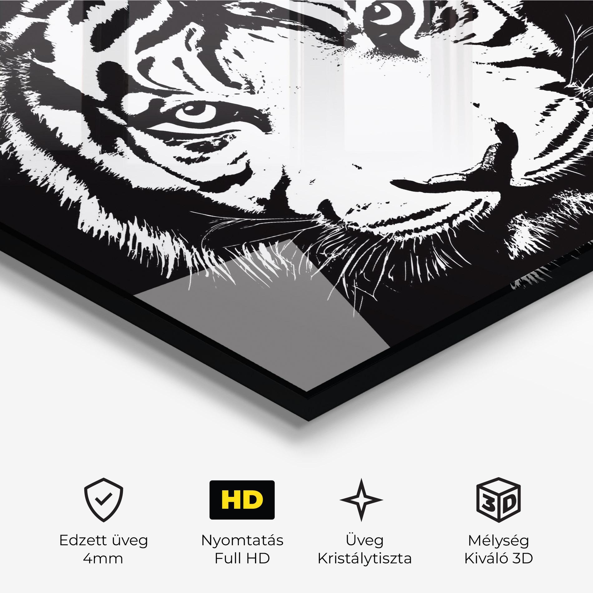 Üvegkép White Head Tiger mockup 3