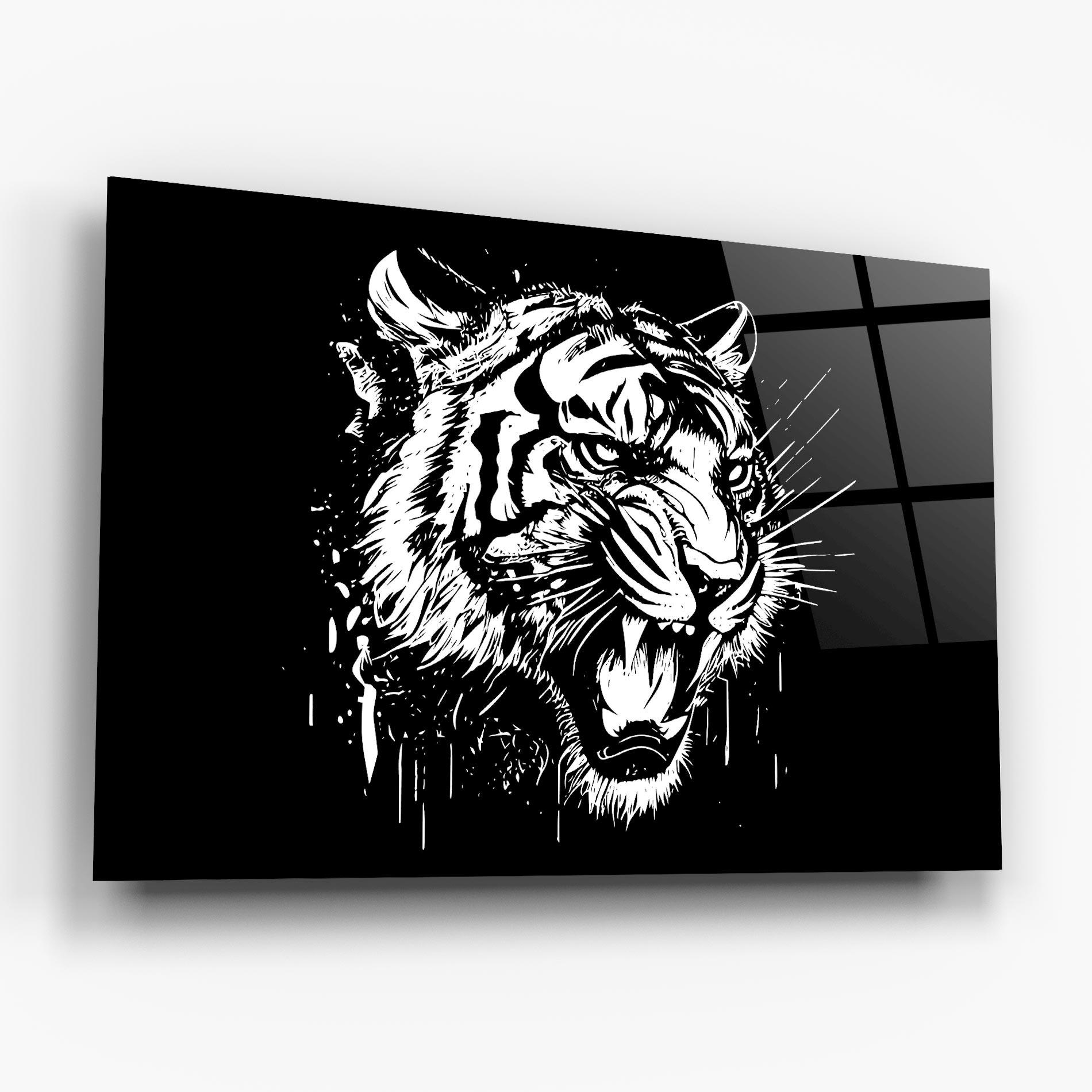 Üvegkép Angry Tiger Head mockup 6