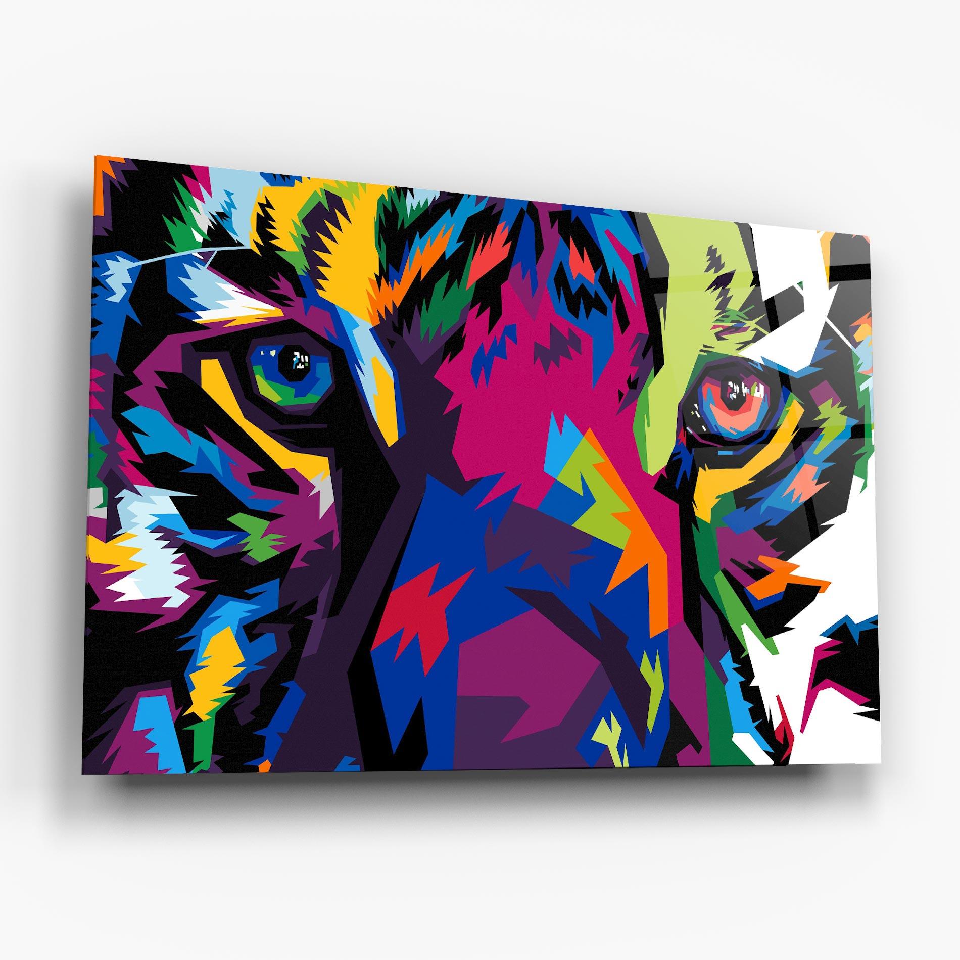Üvegkép Colourul Tiger Eyes mockup 6