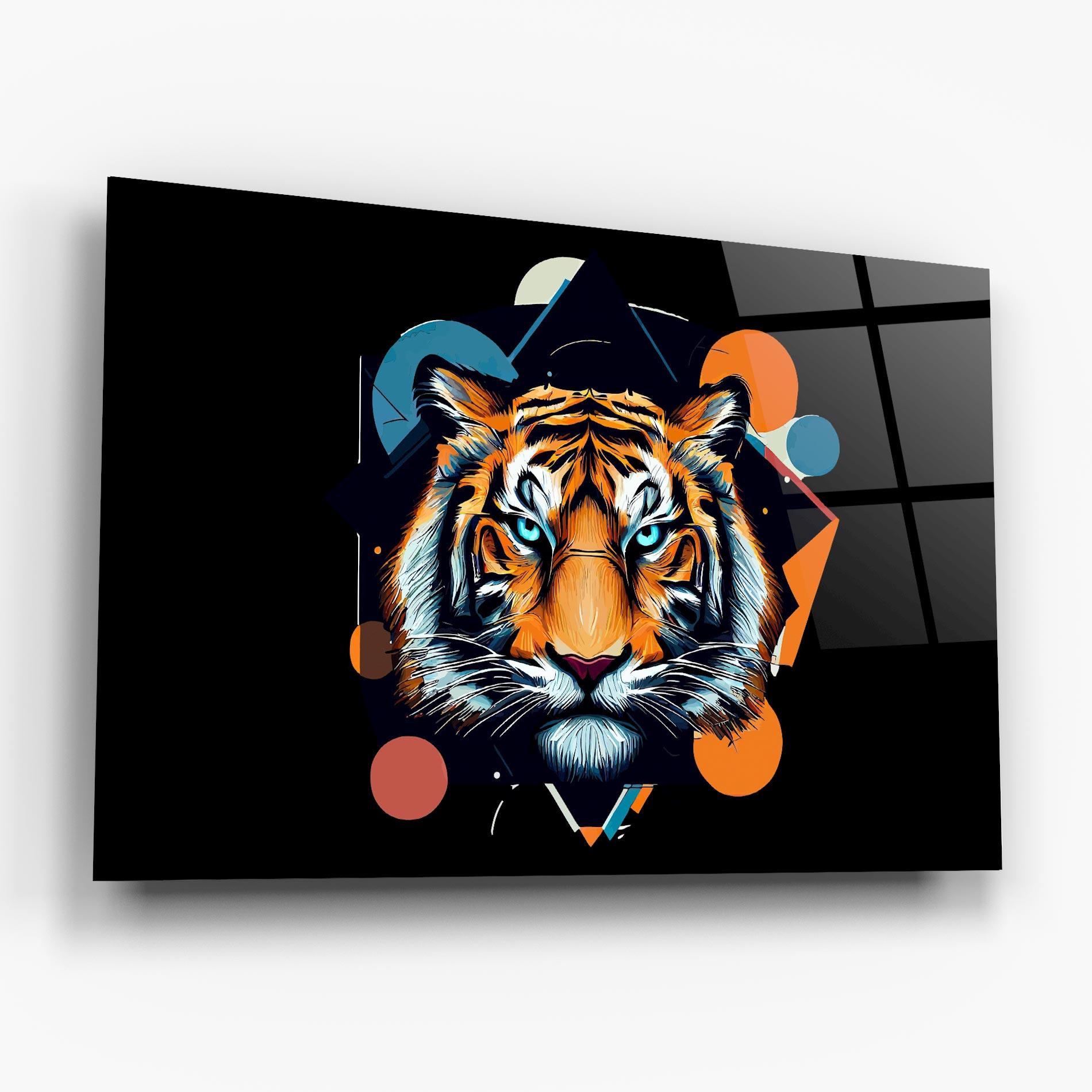 Üvegkép Geometric Tiger mockup 6
