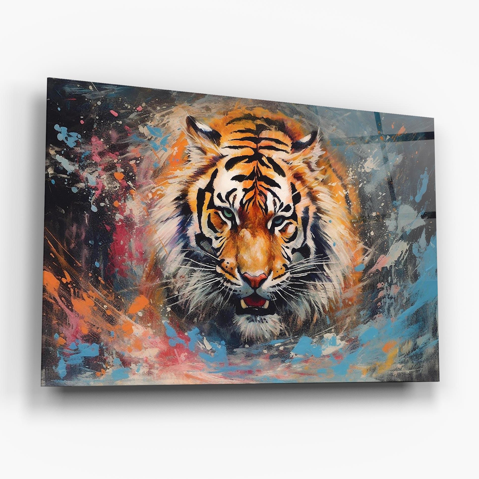 Üvegkép Orange Tiger Painting mockup 6