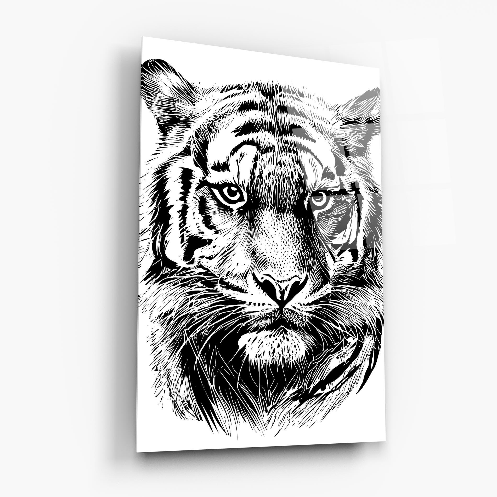 Üvegkép Pretty Tiger Head mockup 6