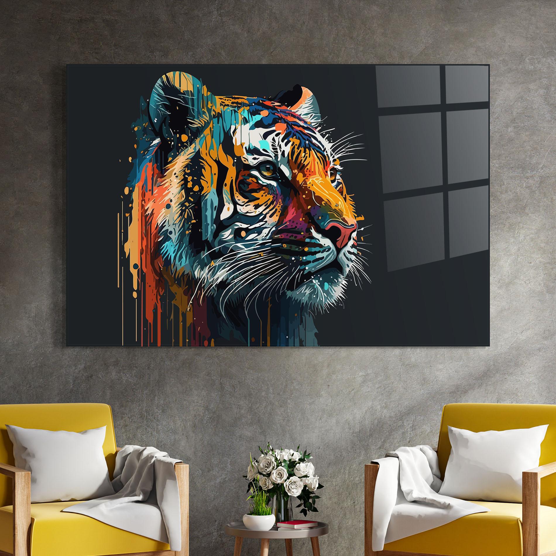Üvegkép Color Mix Tiger mockup 4