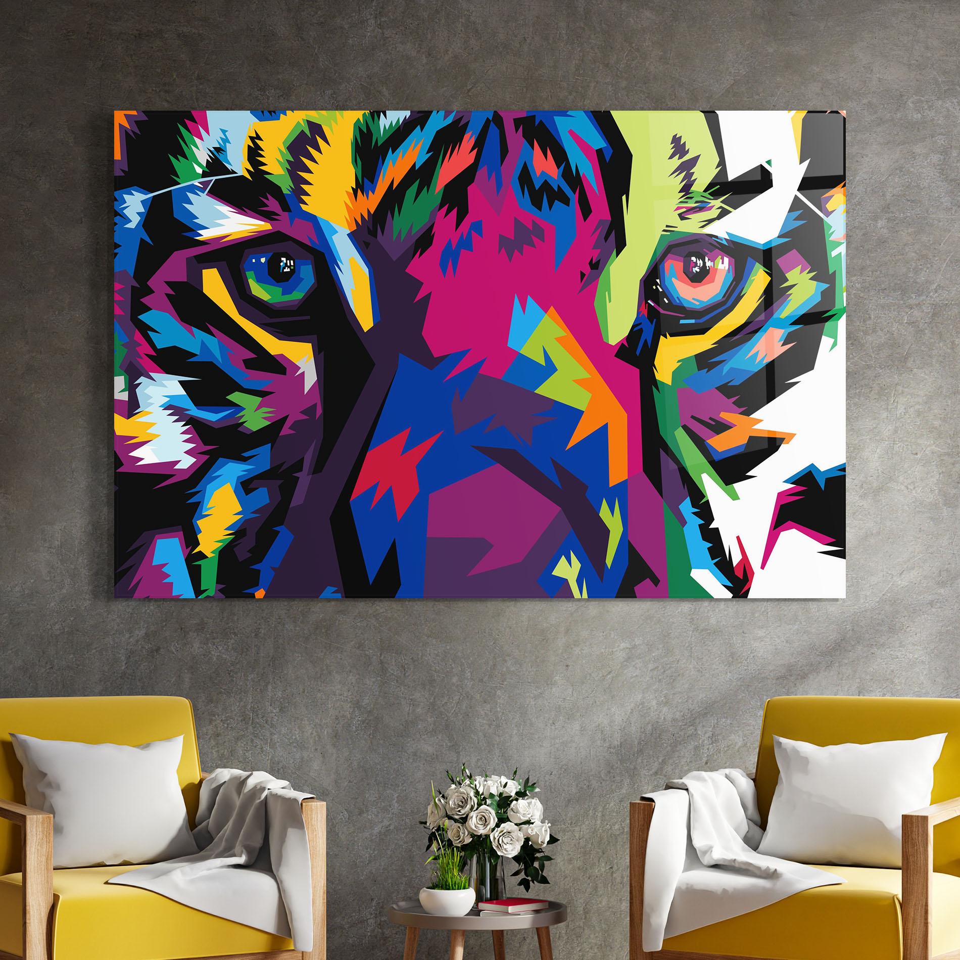Üvegkép Colourul Tiger Eyes mockup 4