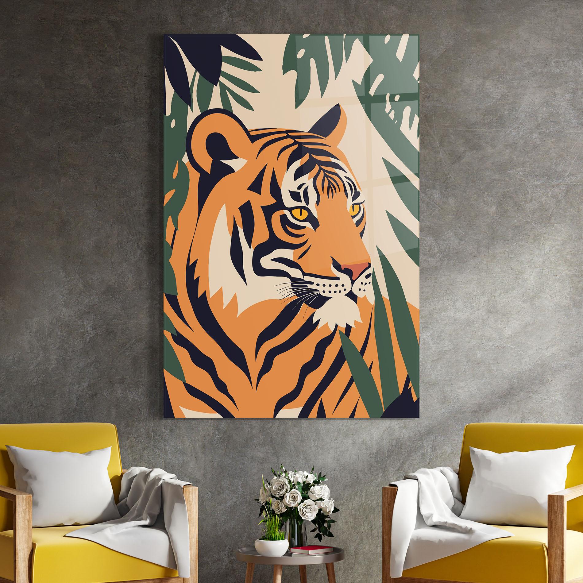 Üvegkép Cartoon Style Tiger mockup 4