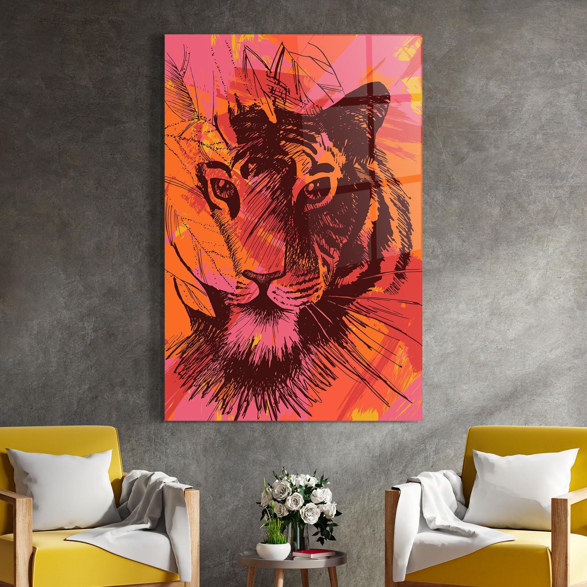 Üvegkép Orange Red Tiger mockup 4