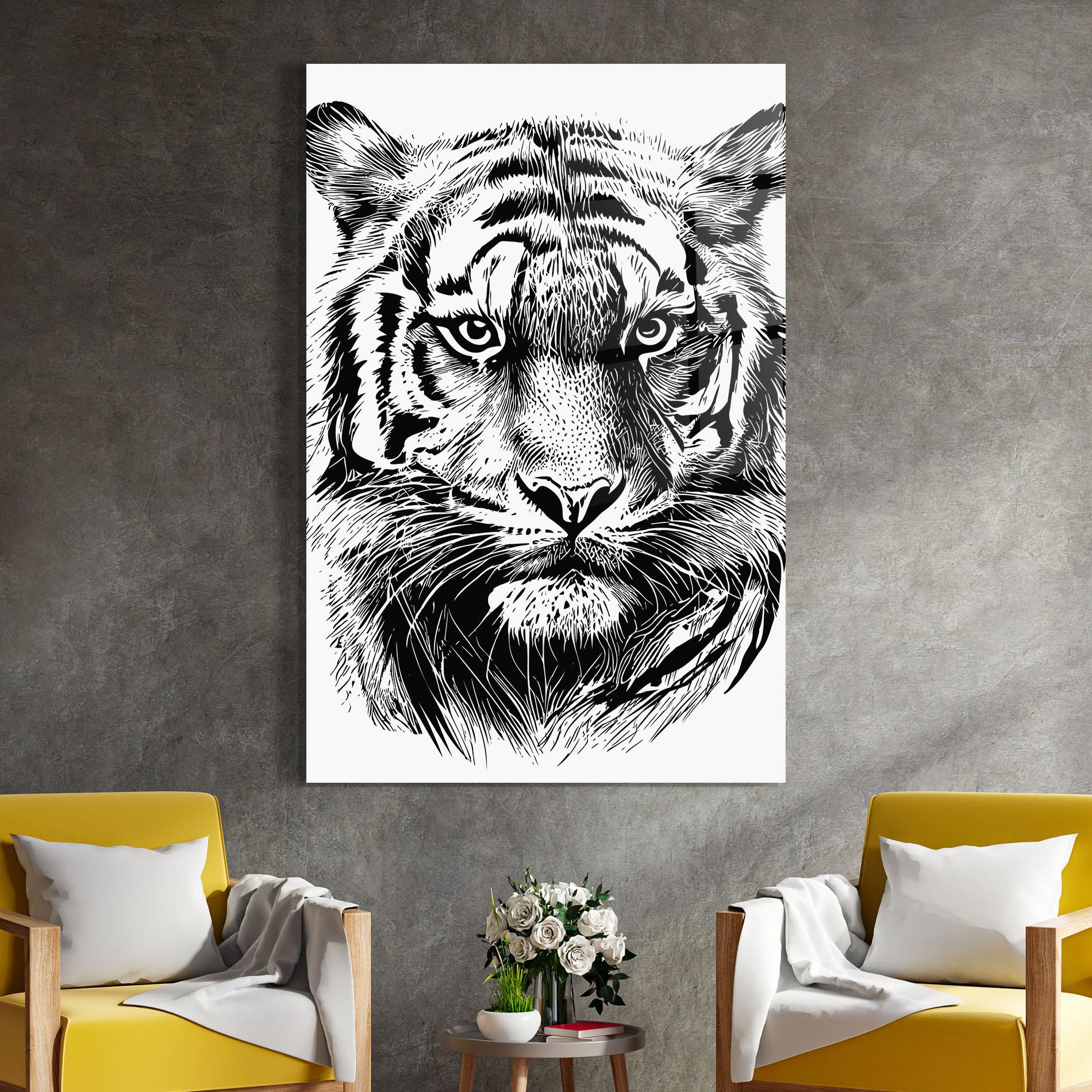 Üvegkép Pretty Tiger Head mockup 4