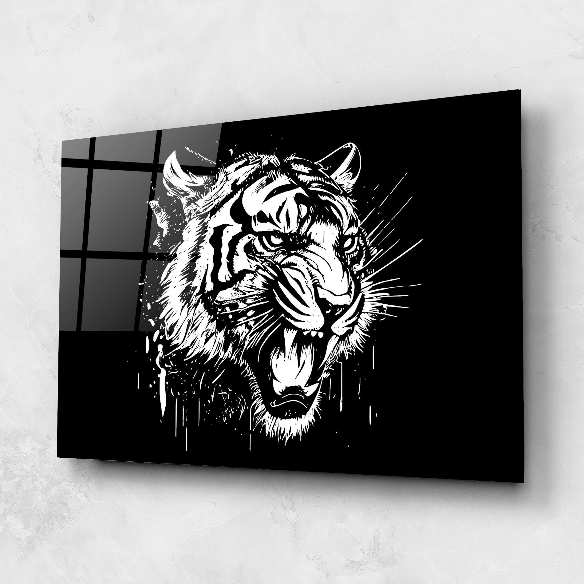 Üvegkép Angry Tiger Head mockup 1
