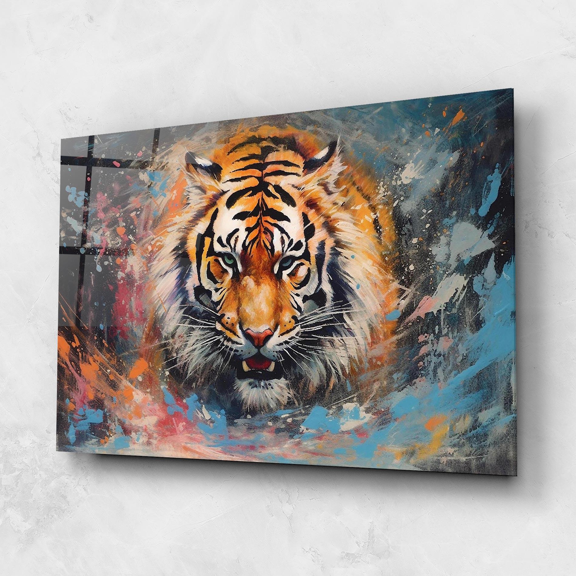 Üvegkép Orange Tiger Painting mockup 1