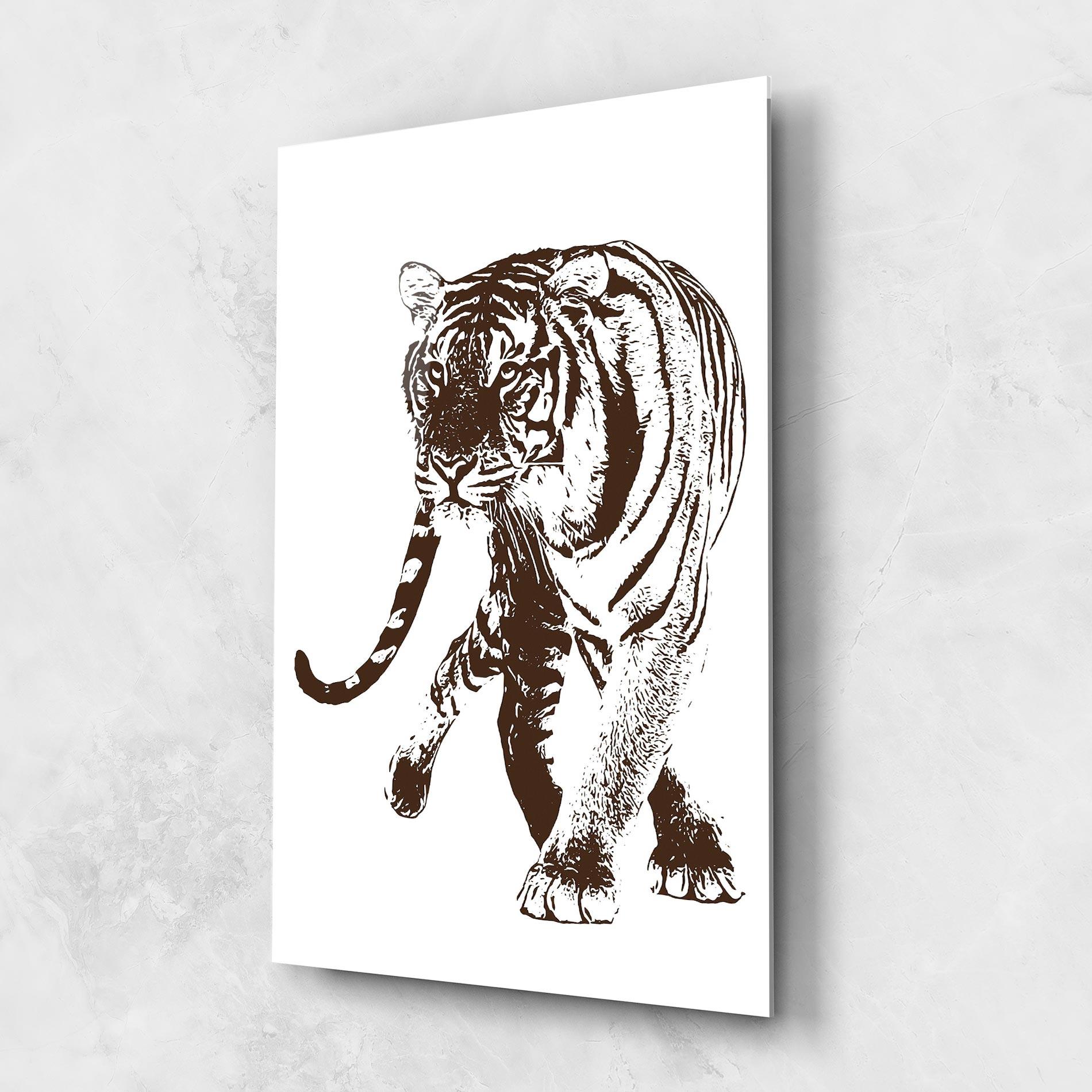 Üvegkép Brown Line Tiger mockup 1