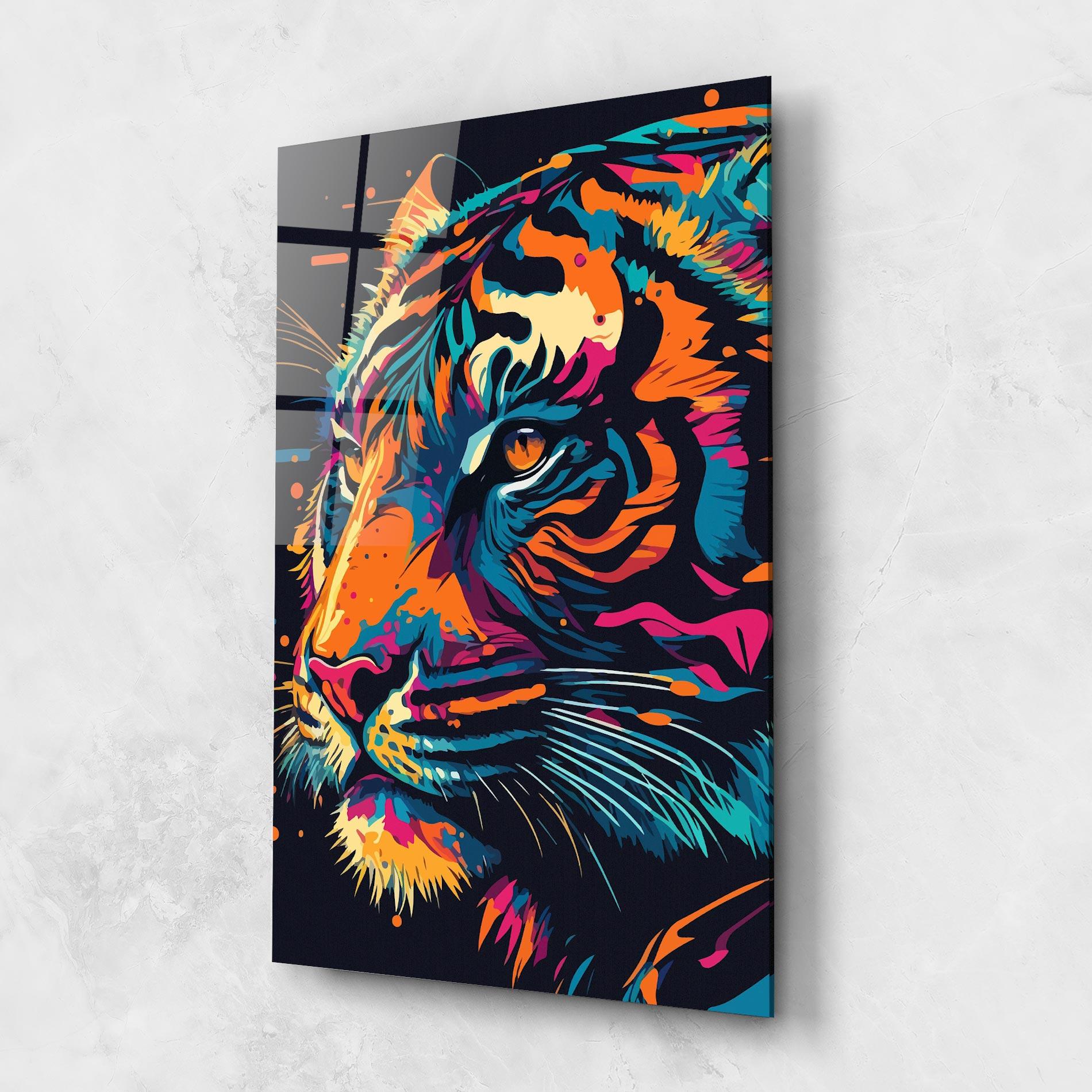 Üvegkép Colorful Tiger mockup 1