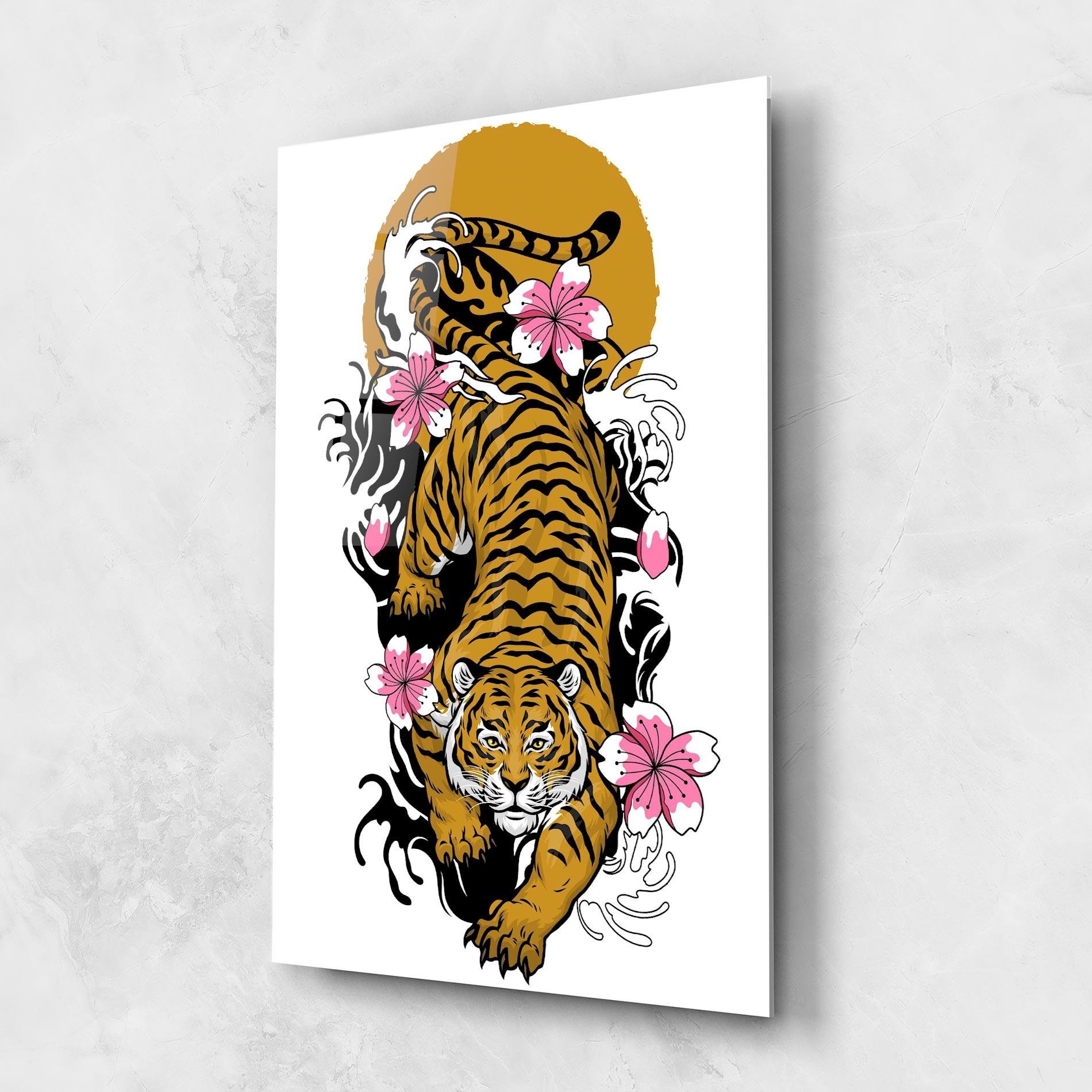 Üvegkép Japanese Style Tiger mockup 1