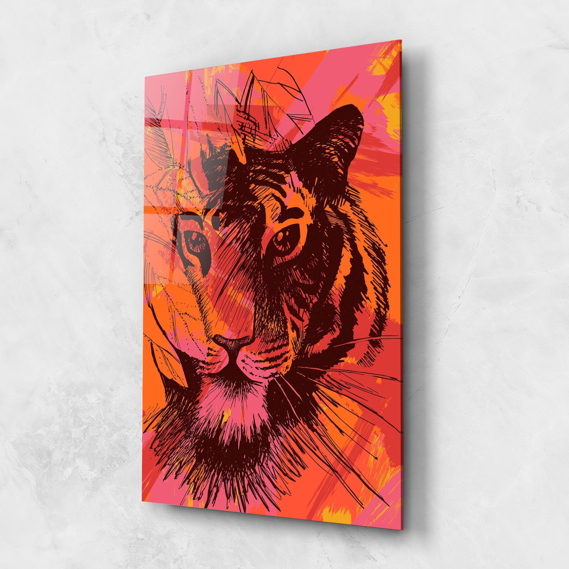 Üvegkép Orange Red Tiger mockup 1