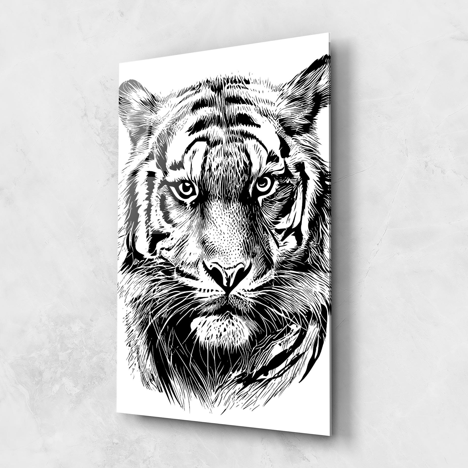 Üvegkép Pretty Tiger Head mockup 1